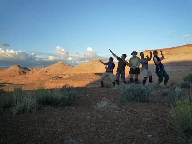 Hamming it up at sunrise on the mesa NASA-Astronaut Candidates Leadership Training Dirty Devil, Utah
