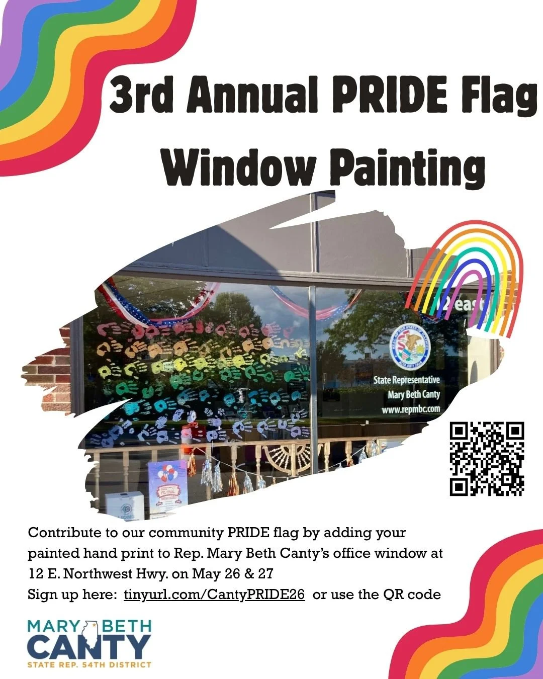 PRIDE FLAG Window Painting