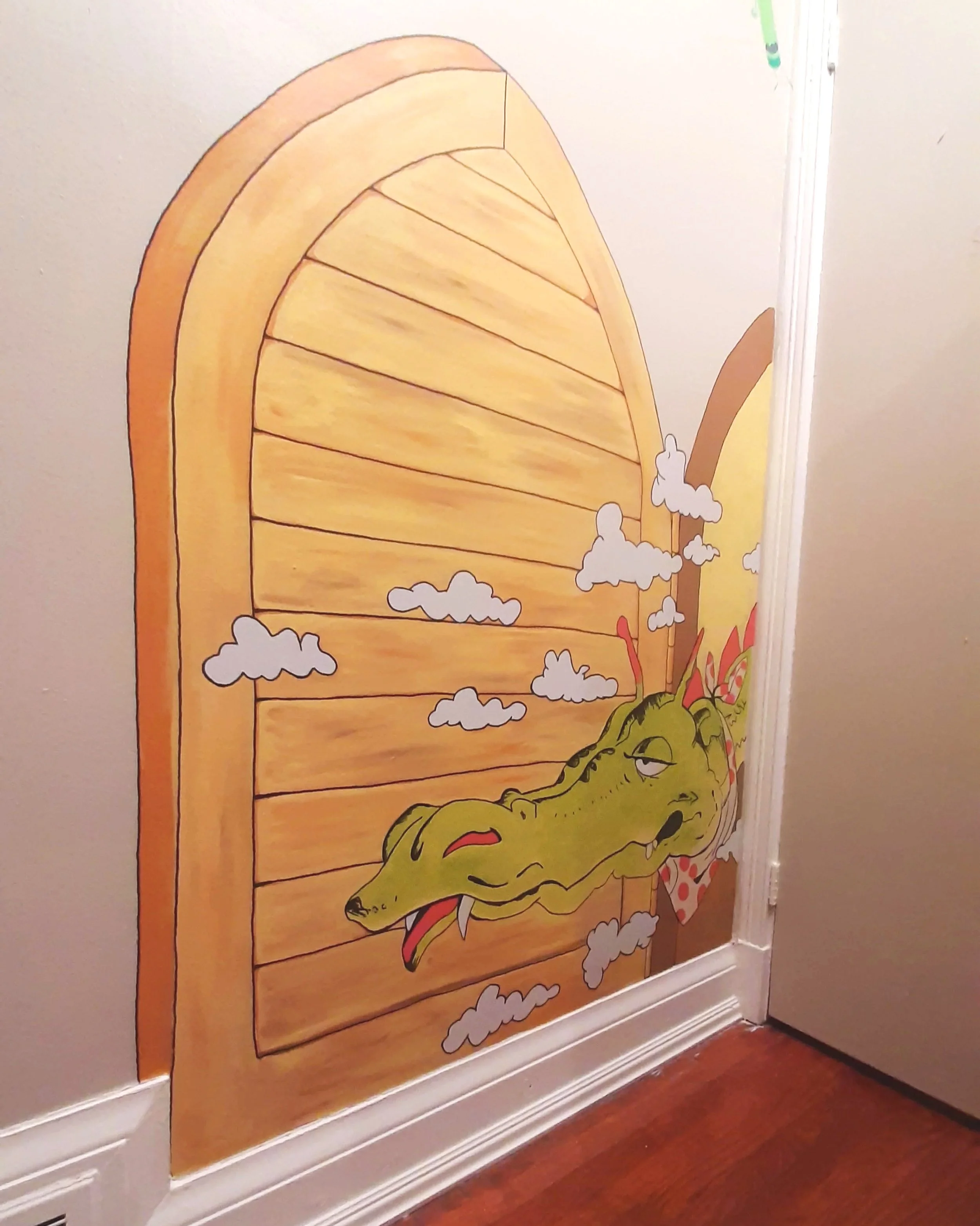 This book-themed kids room features characters and scenery from classic children's books. From whimsical Dr Seuss trees, to a cozy Bernstain Bears and Babar reading nook, this magical room brings your favourite tales to life.