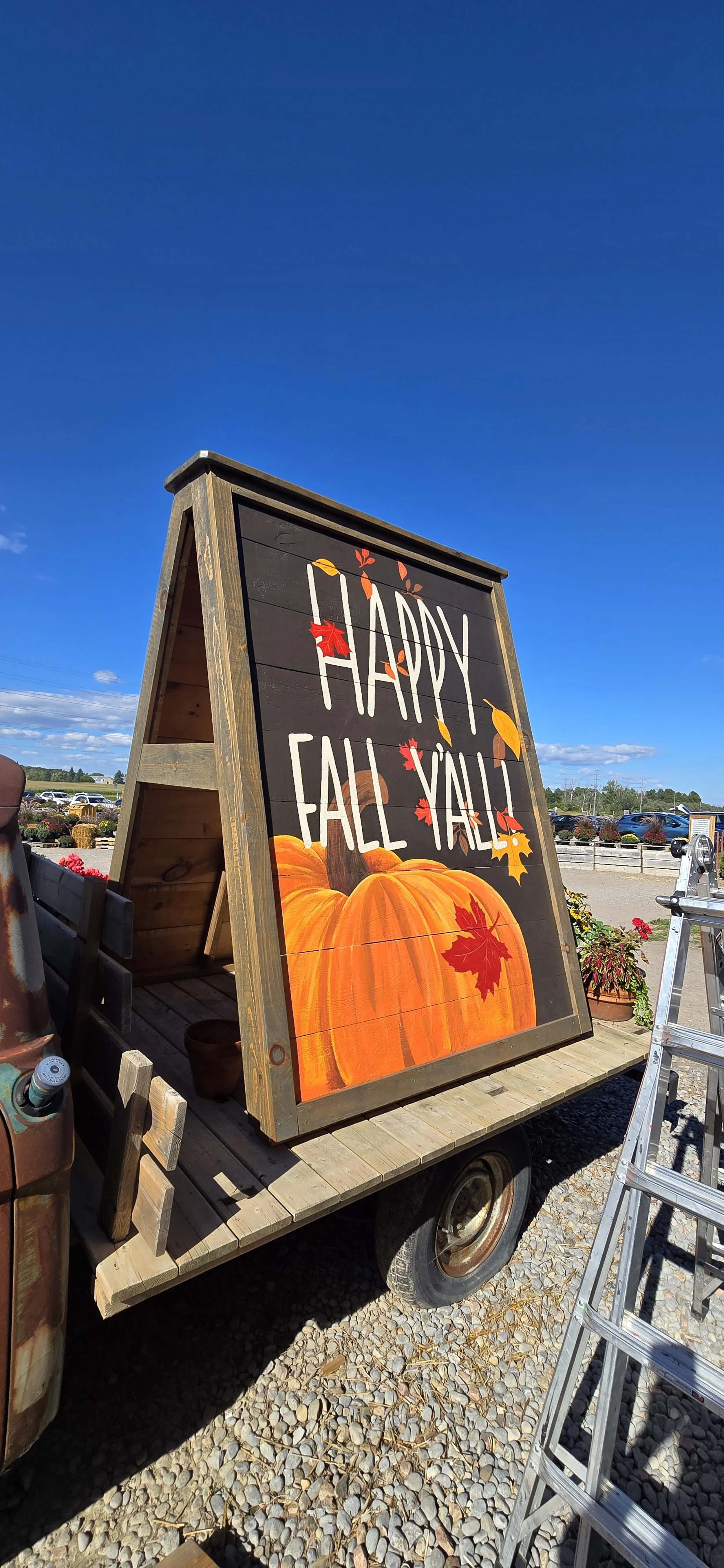 Wooden barnboard A-frame sign