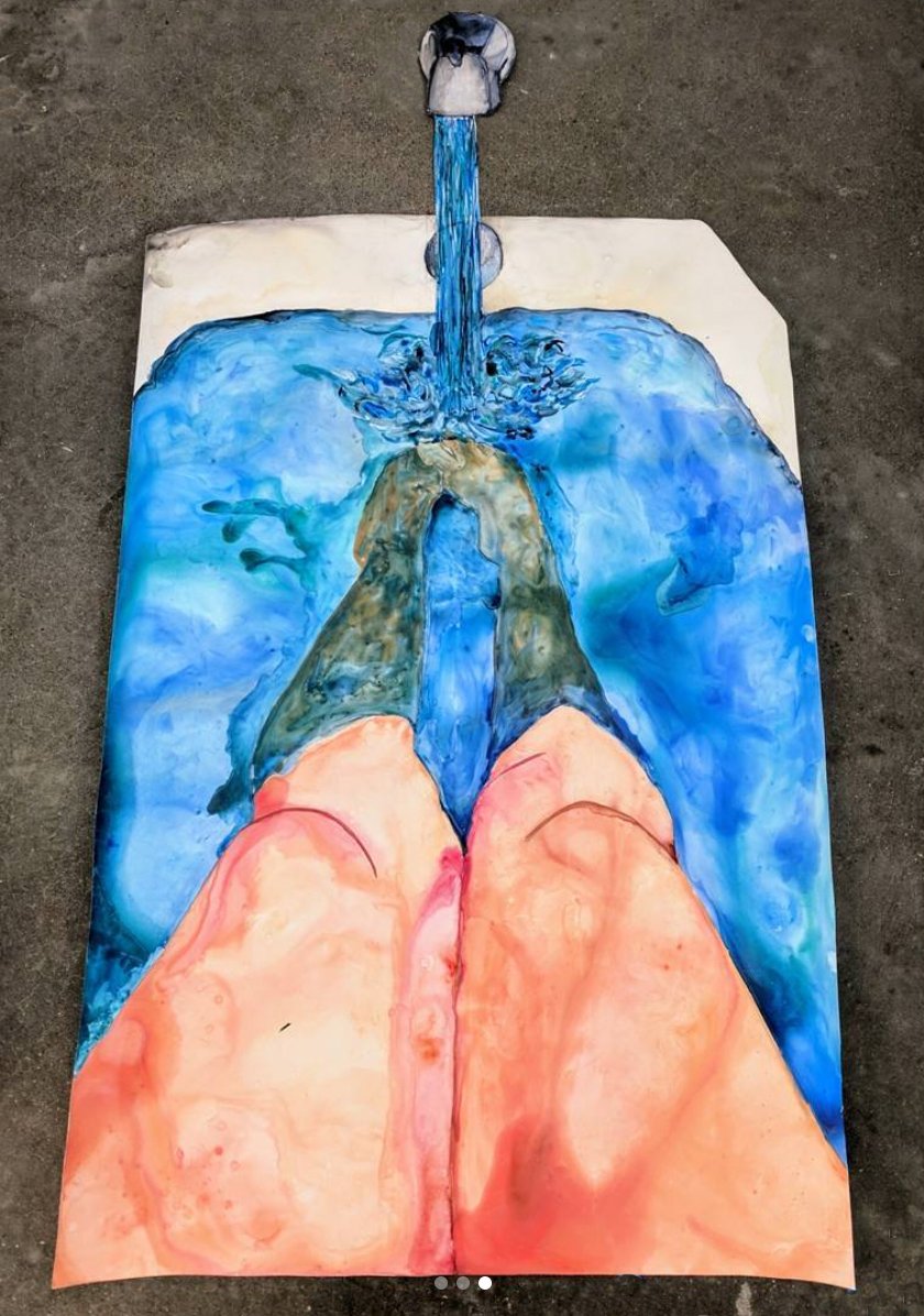 BathTub (Angle 3),
28 x 46 inches,
watercolor on Yupo paper,
2017