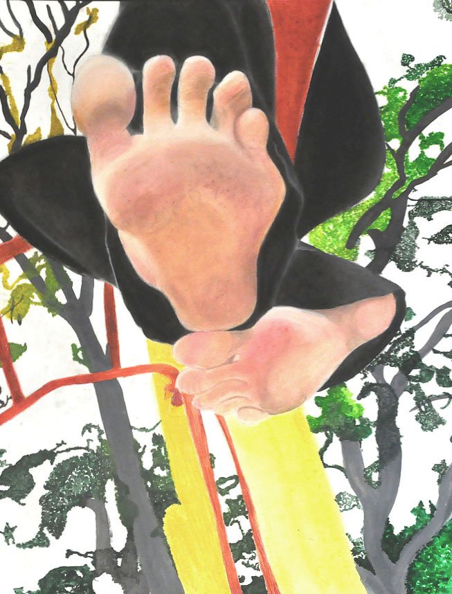 Uninhibited,
18 x 24 inches,
chalk pastel and watercolor on Bristol paper, 2014