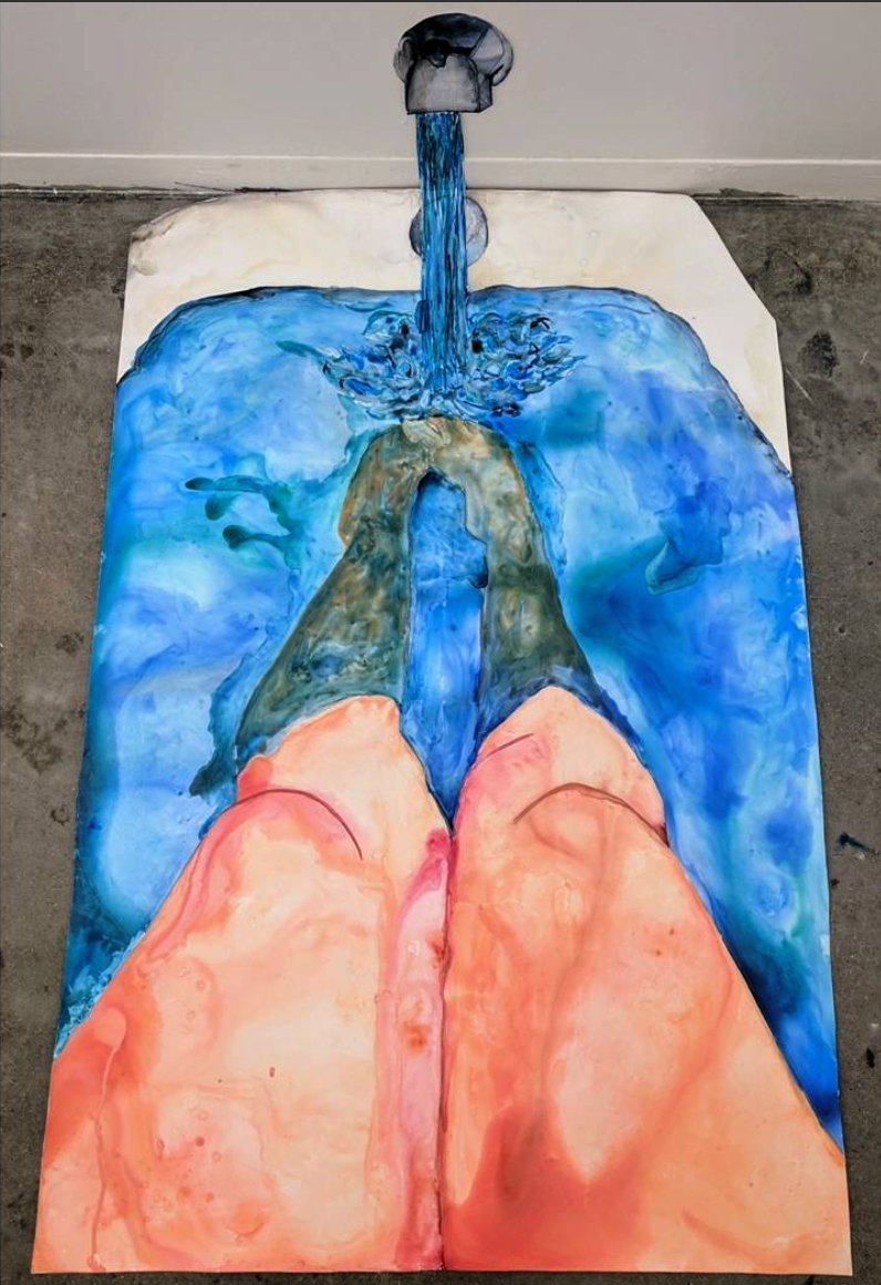 BathTub (Angle 1),
28 x 46 inches,
watercolor on Yupo paper,
2017