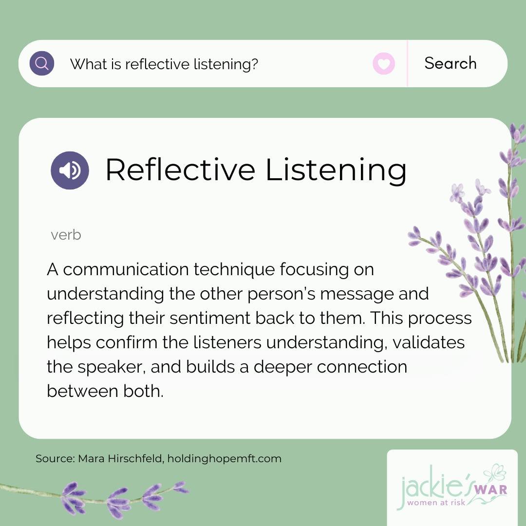 ❓ What is Reflective Listening? By using communication tools such at these, we can increase our ability to practice empathy and understanding in our relationships- two things that are cornerstones for a healthy dynamic in our partnerships. 💜

 #heal