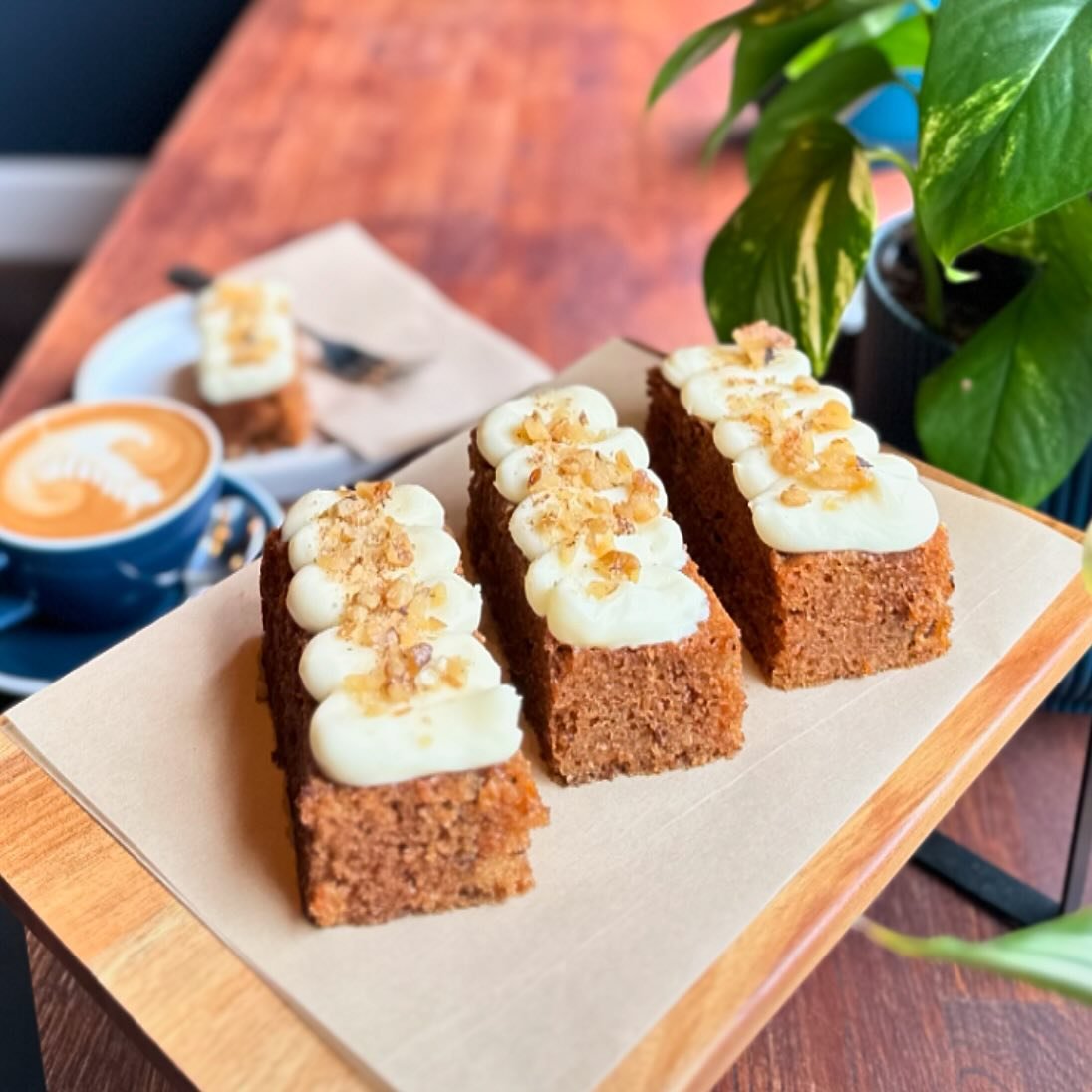 Is there a better treat than a perfect carrot cake with a cappuccino? 🥕 

Irene bakes her legendary carrot cake every week in our Leatherhead shop, and we&rsquo;re trialling them this week in these new mini loaves, let us know what you think 💭 

#b