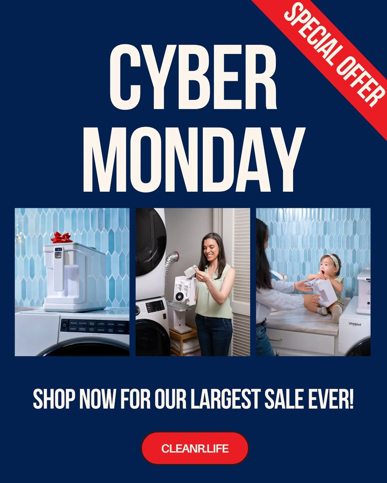 Miss Black Friday? You still have time!

Our Black Friday deals roll straight into Cyber Monday so you can get CLEANR, capture 90%+ of microplastics from your laundry, and save over $200.

Shop now through the link in our bio before the sale ends!