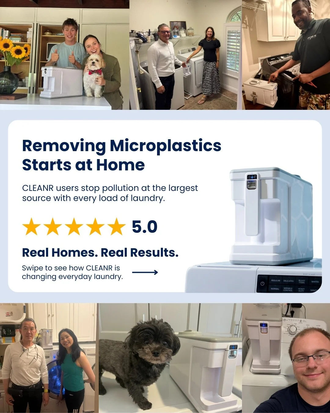 Microplastics don&rsquo;t belong in our water. 🌊

Every time you wash your clothes, they release thousands of plastic fibers into our waterways, unless you filter them out. 🧺

Homes across the country are now taking action to capture microplastics 