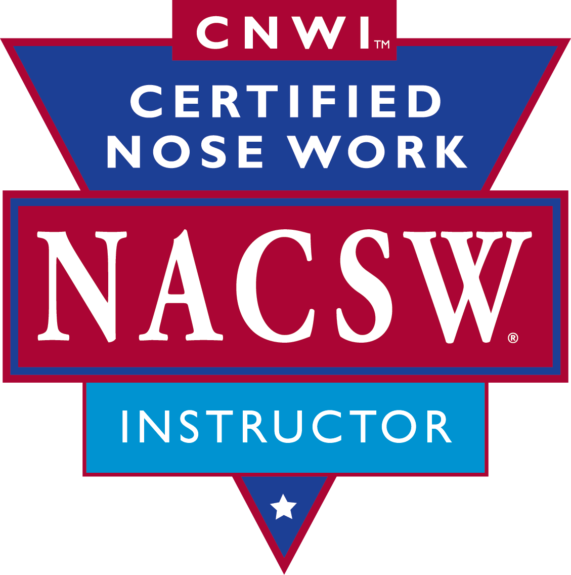 Logo for NACSW indicating certified nose work instructor