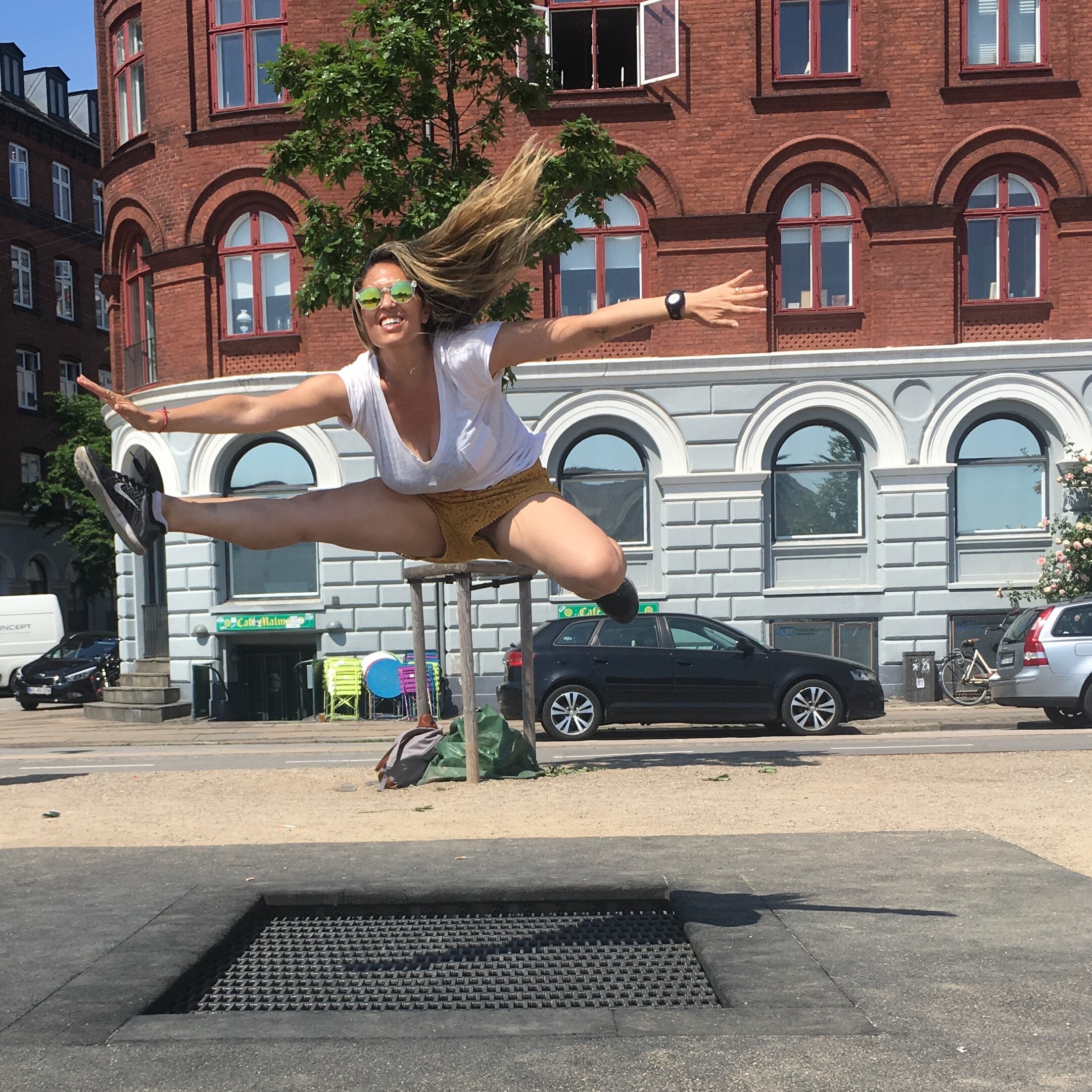 the city has public trampolines!