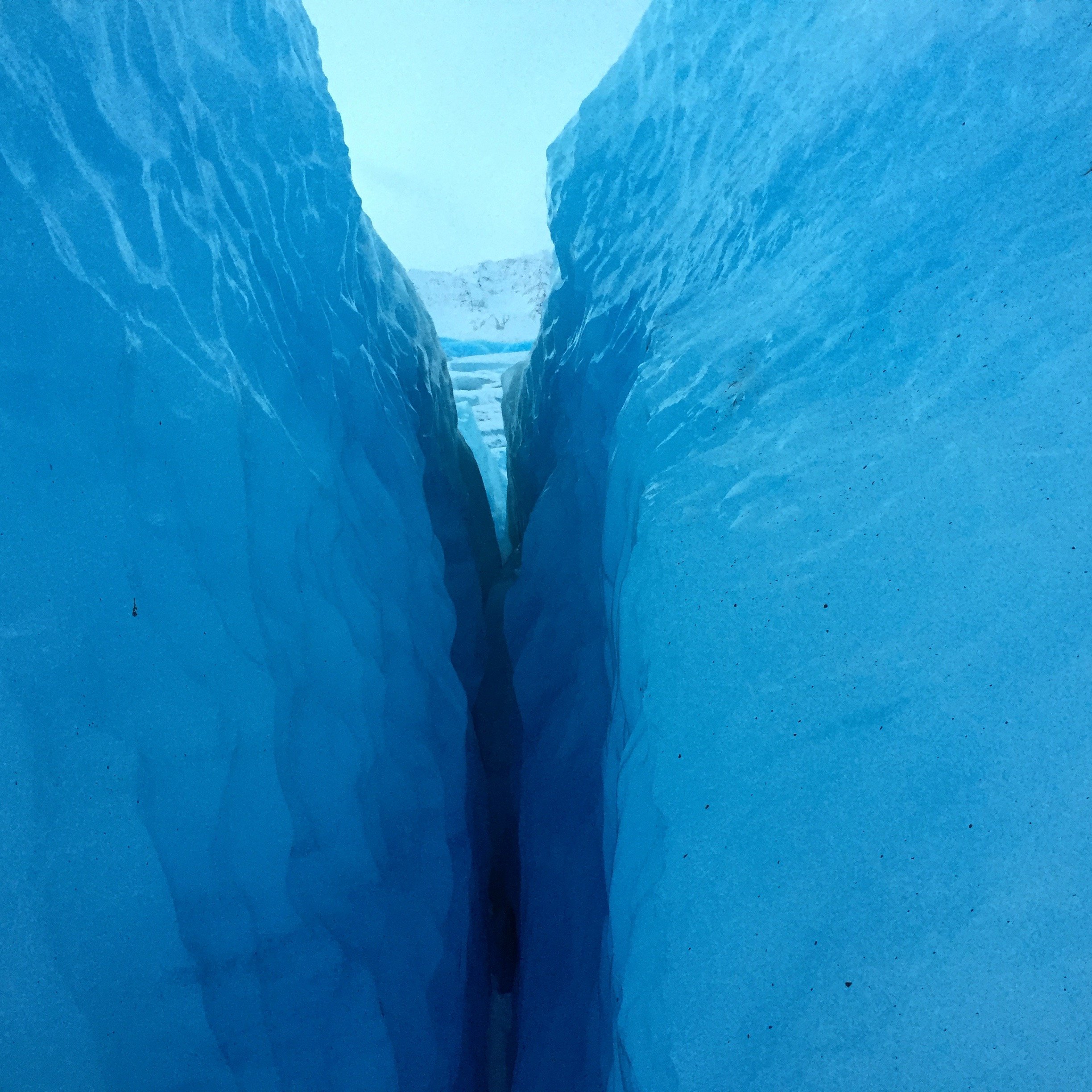 staring down a crevasse