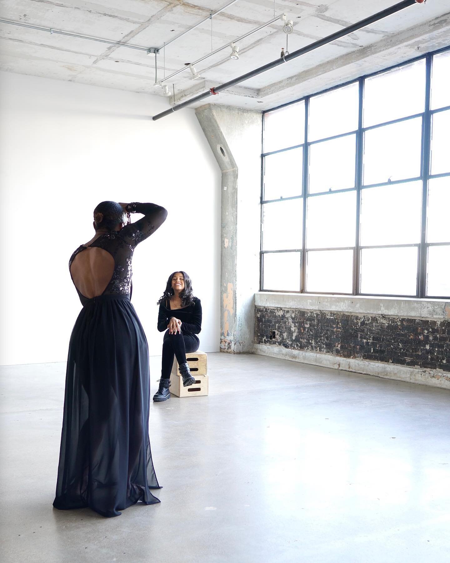 Shooting portraits in a gown.