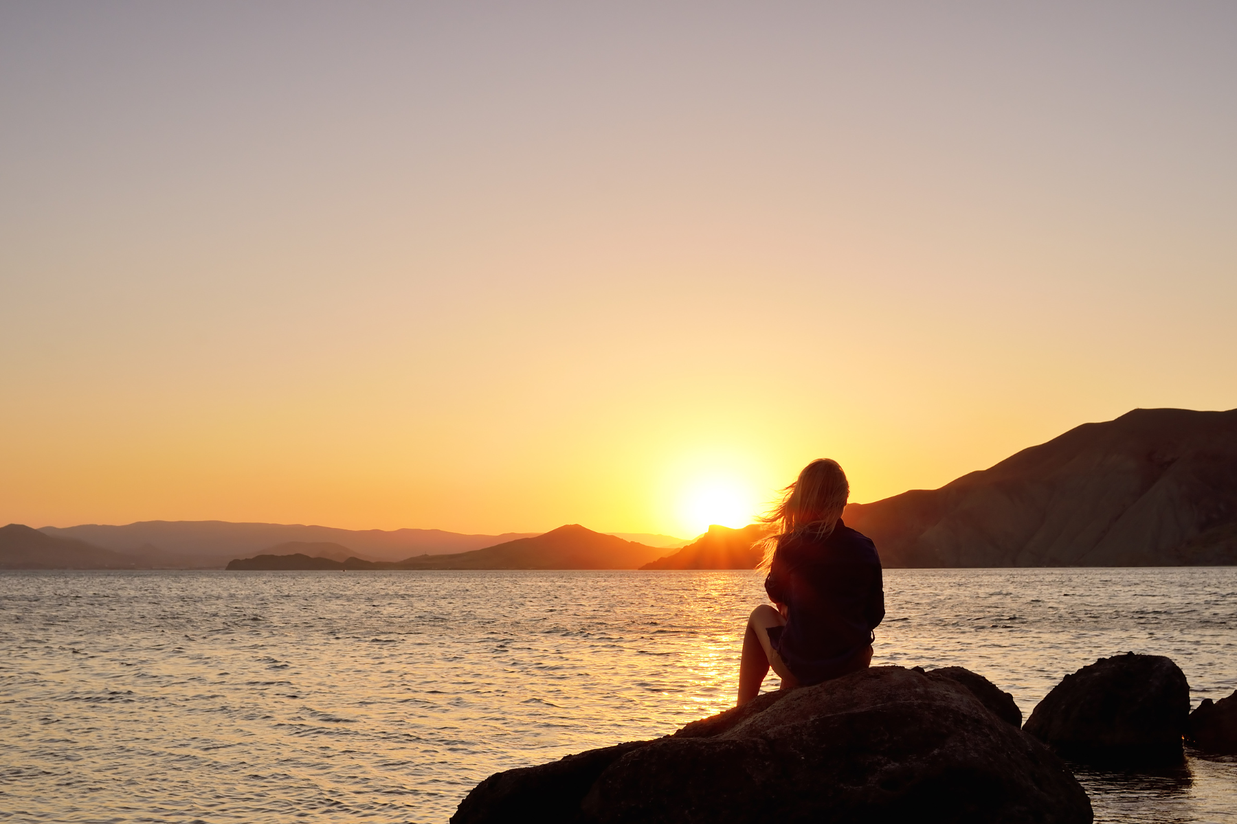Woman having a calm moment