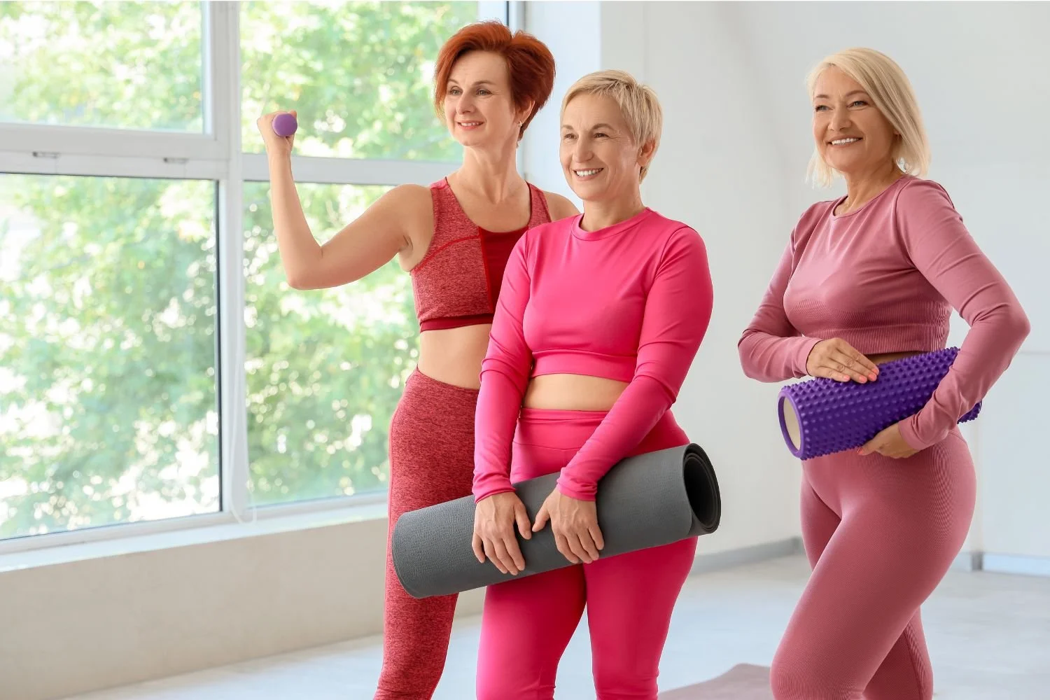 Women feeling strong after an exercise class