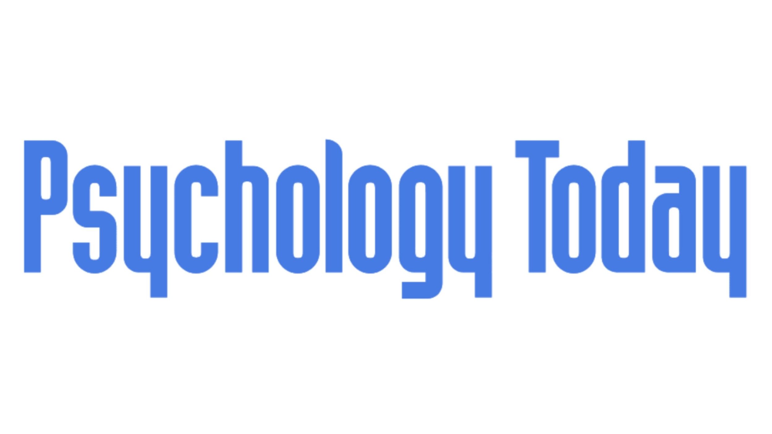 Text reading 'Psychology Today' in blue on a white background