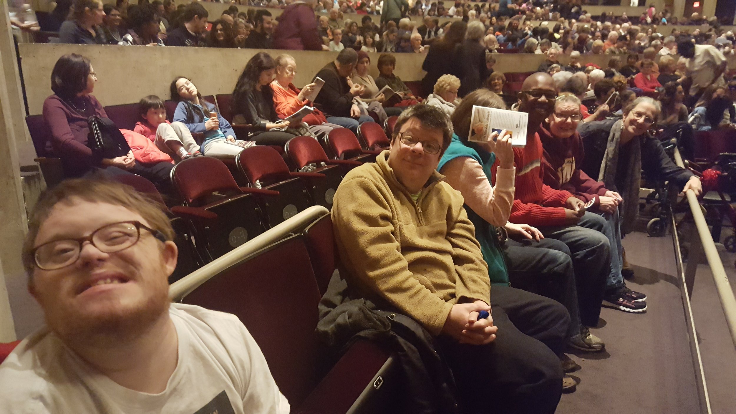 Watching shows at the Fine Art Center