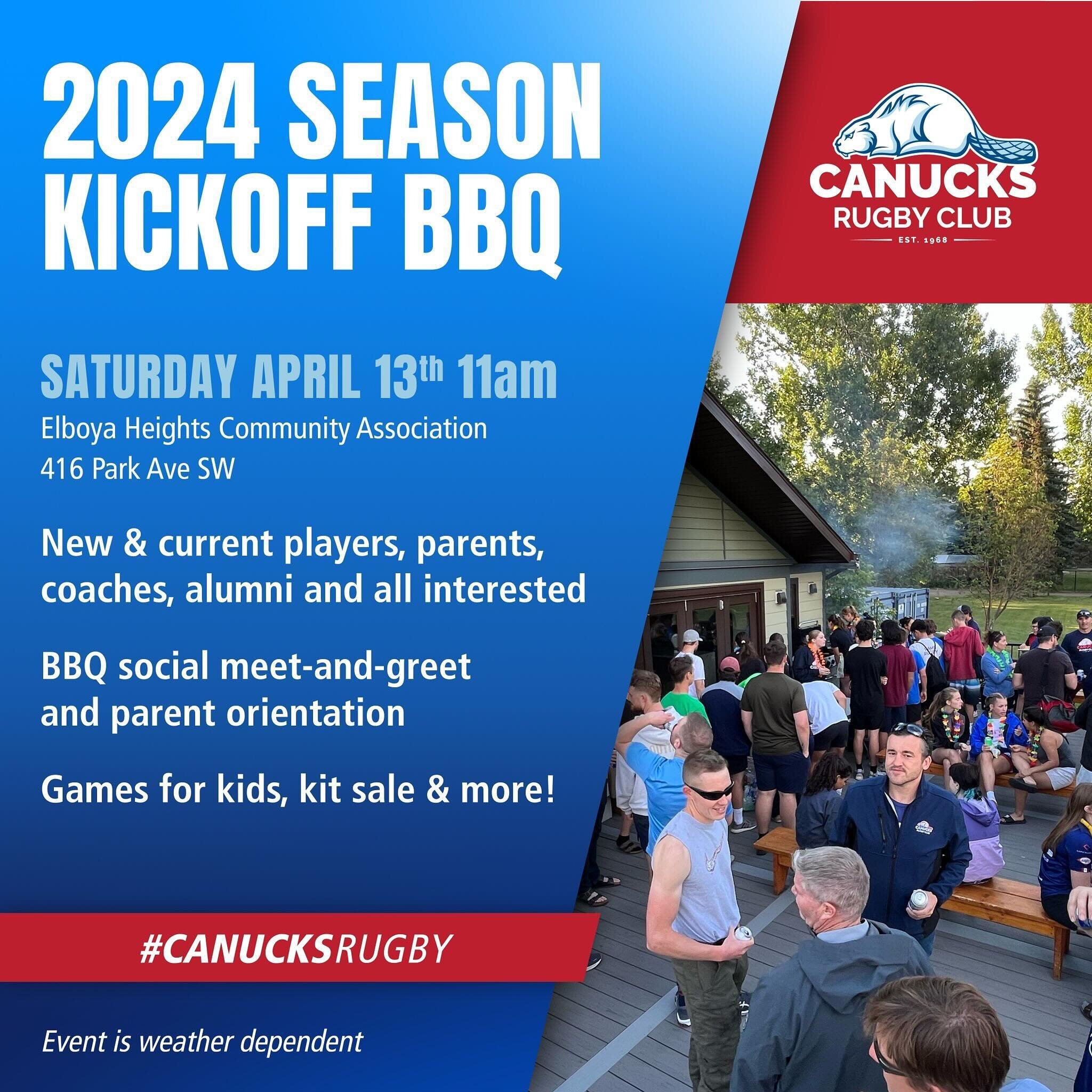 Save the date for our 2024 season kickoff BBQ on Saturday April 13 at our Stanley Park facility! There will be a Junior parent info session, meet &amp; great and more for our first social event of the year! 

We&rsquo;ll hopefully have nice enough we