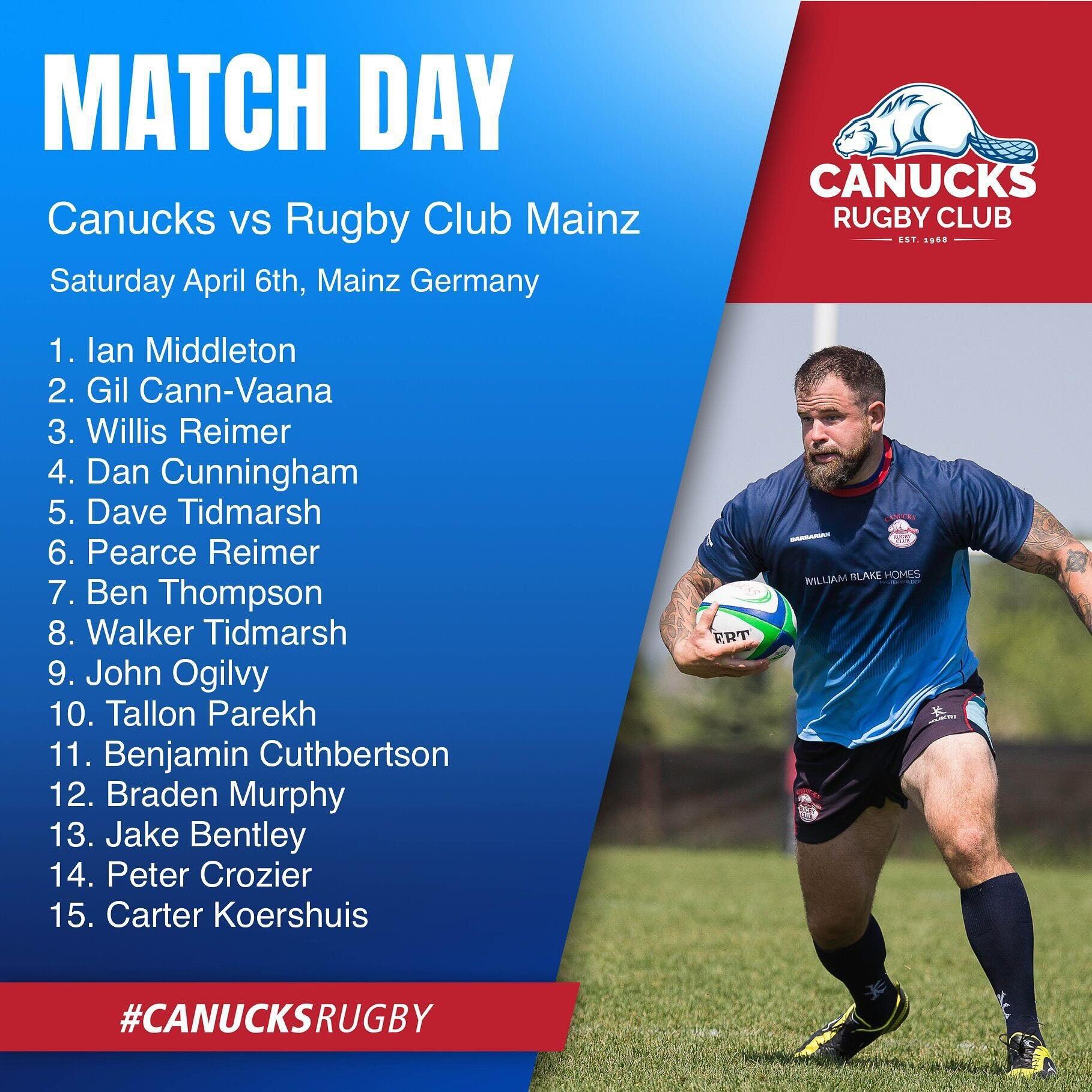 Tour Match III roster ! Excited for our final match of the tour vs @rcmainz. 

#CanucksOnTour #UpTheBeaver