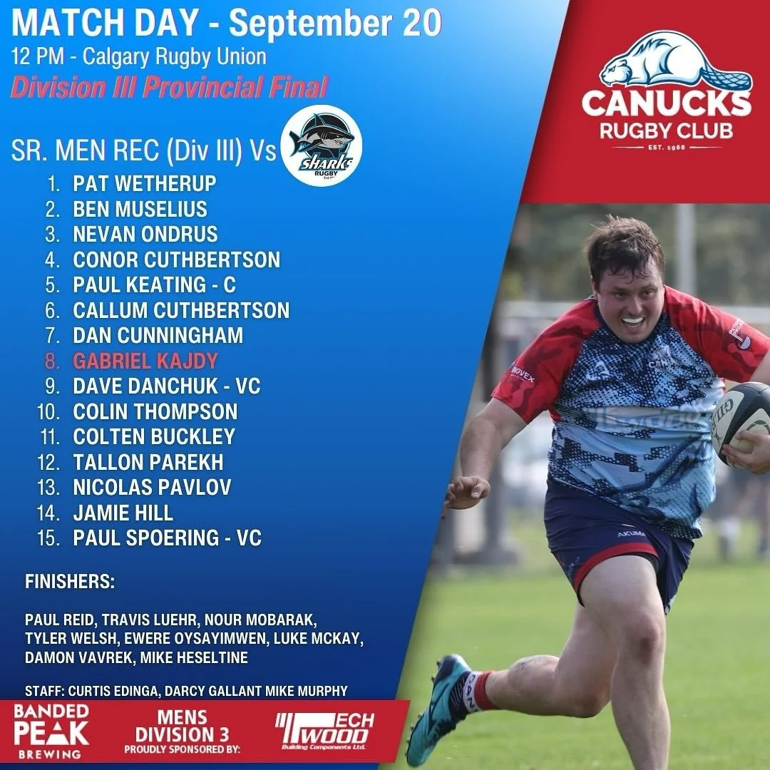 SEASON FINALE(S) ROSTERS! 

Our 46 strong to take on the North for the Alberta Cup and Division III Provincial Championships tomorrow! Make sure to get down early to @calgaryrugby, clap on our squads and support us in our biggest and final matches of