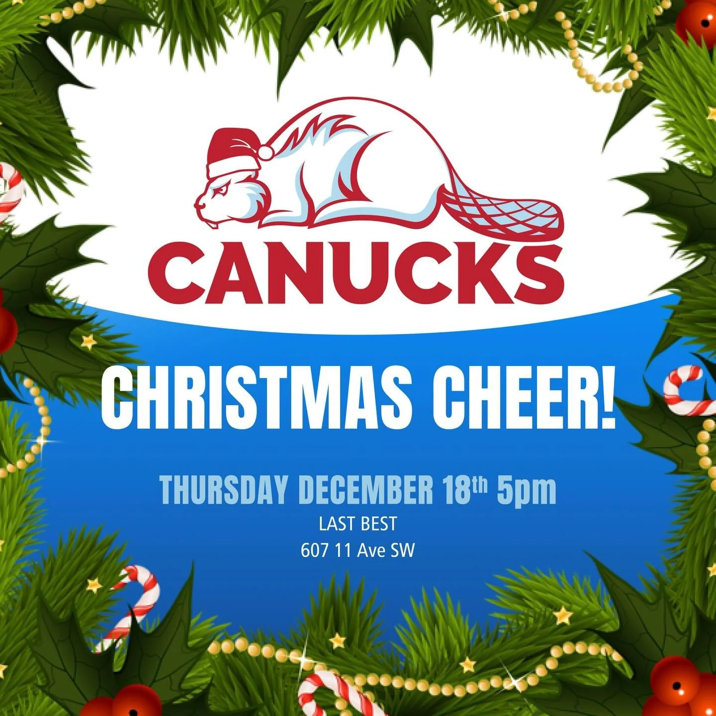 Tis&rsquo; the season! Join us for our annual Christmas Cheer at @lastbestbrew on Thursday December 18! Food and drink specials on all night - celebrate the festive season with the Canucks! 

#UpTheCanucks #CanucksRugby