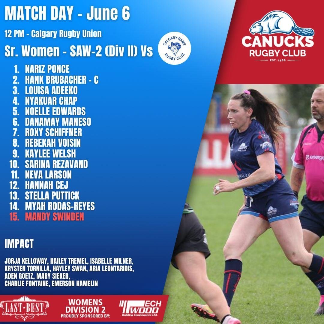 Here are the Canucks that are representing this weekend. Mark it down and come out to the Calgary rugby union to support the Canucks. 

#CanucksRugby #UpTheCanucks