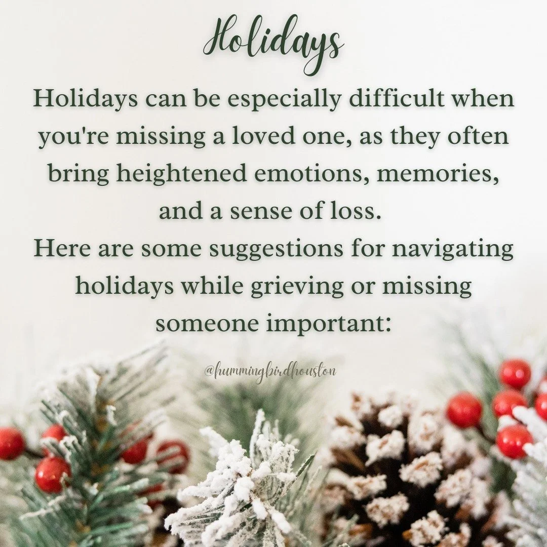 Holidays can be especially tough when you're missing a loved one. It's okay to feel a mix of emotions&mdash;grief, sadness, or even loneliness. Take the time to honor your feelings, create new traditions, and reflect on the good memories you shared. 