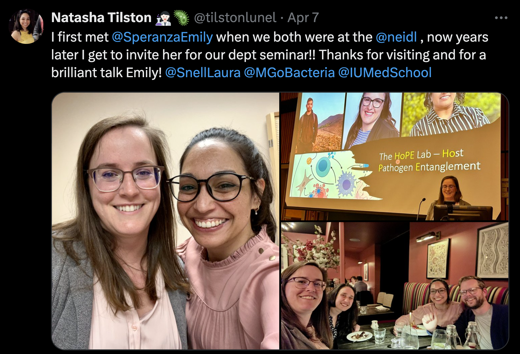 We had the pleasure of hosting Emily! Click the picture to check out all the cool work her lab does! (4th April '24)