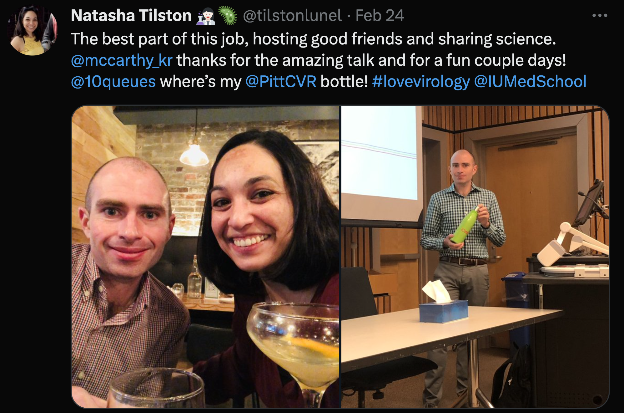 We had the pleasure of hosting Kevin from the Center for Vaccine Research, University of Pittsburgh. Click on the picture to check out the cool work Kevin's lab does! (23rd Feb '23)