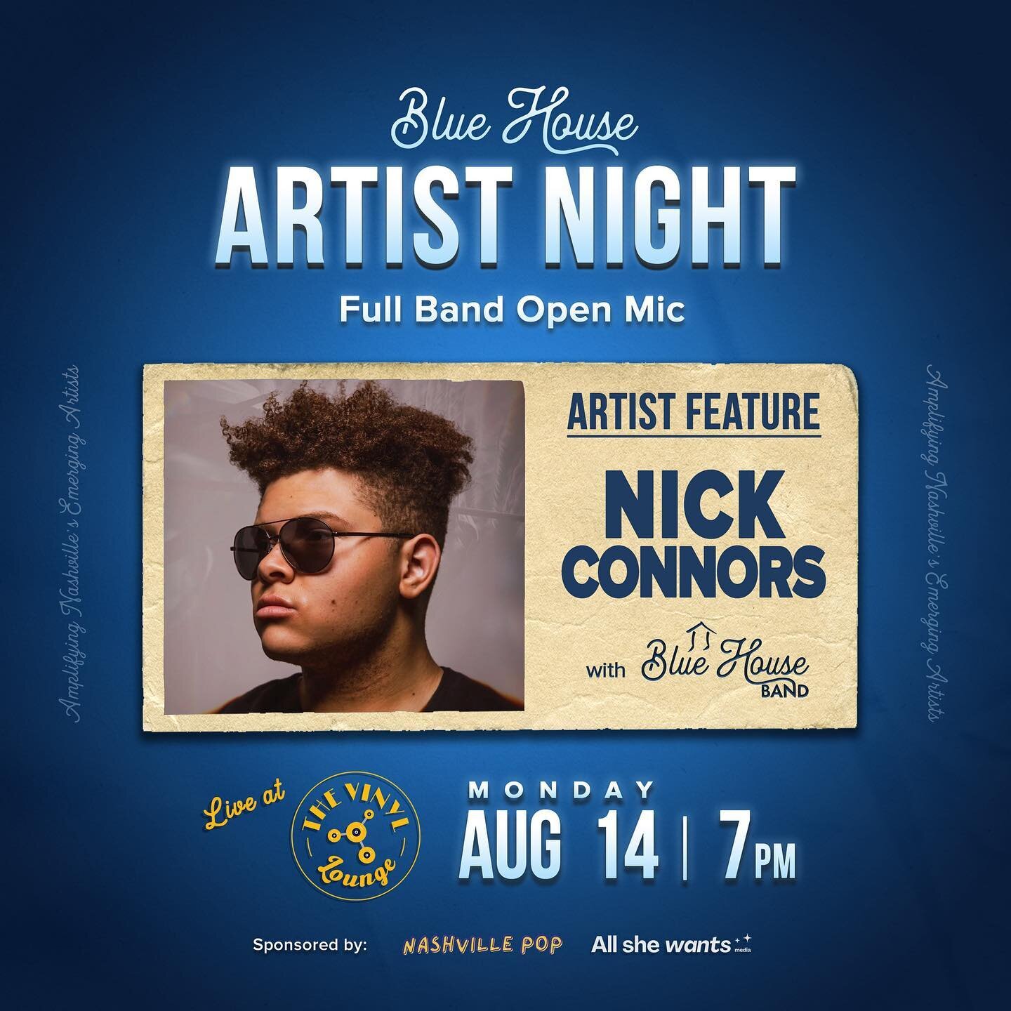 We&rsquo;re so excited to spotlight the incredible vocal talent of @thenickconnors this week at Artist Night! 😆

📝 Artists, this is your chance to feature your own song and be a part of a supportive community of artists. Sign-up with your original 