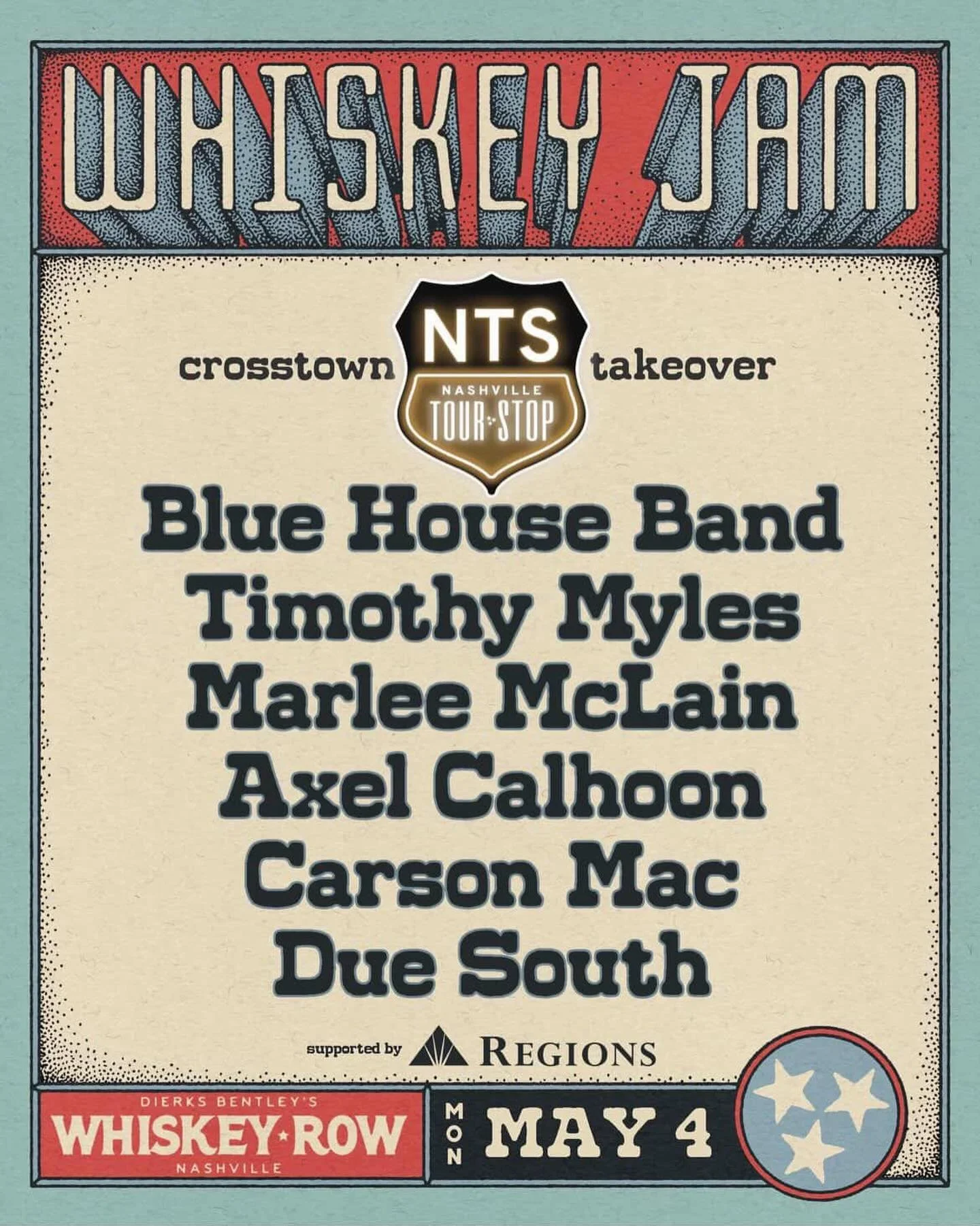 We&rsquo;re playing some originals at @whiskeyjam this Monday with @nashvilletourstop - see you there? 💙