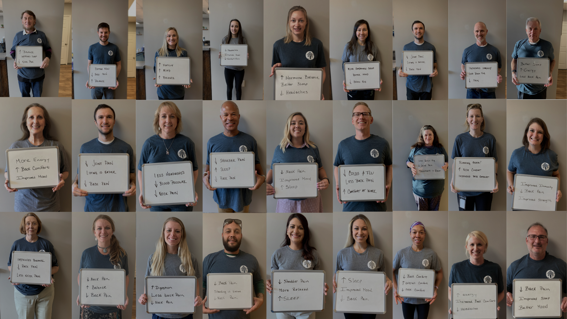 Happy clients who have experienced positive changes due to neurostructural chiropractic care from Prime Chiropractic in Centennial, Colorado