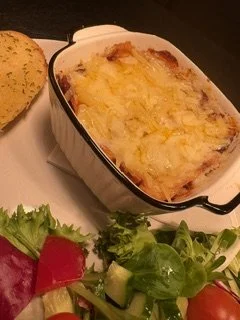 Homemade Lasagne and Garlic Bread