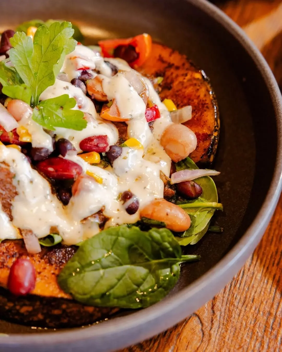 Our pumpkin and beef brisket bowl brings together slow-cooked brisket, grilled pumpkin, charred corn and bean salsa, spinach, tomato and ranch - a perfect balance of hearty and fresh. 🙌