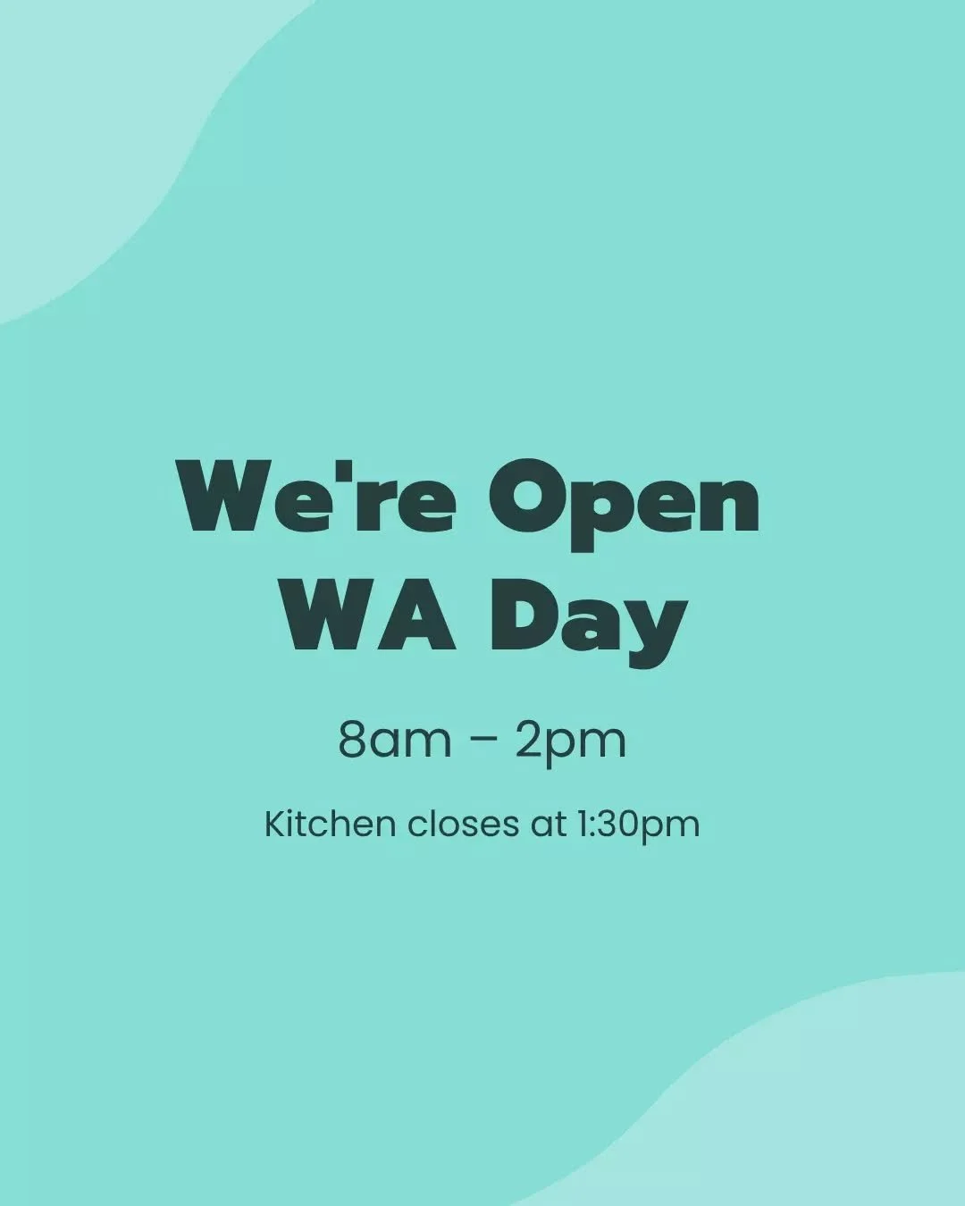 We&rsquo;ll be open from 8am this upcoming public holiday! Hope to see you then. ☕
