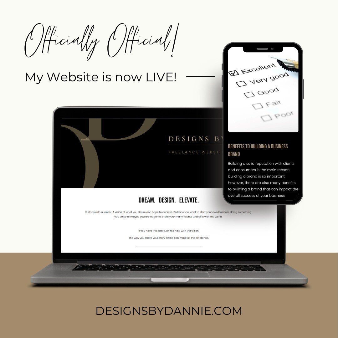 Officially Official!! My new website is officially LIVE! Check it out &amp; let me know what you think! 😁

DESIGNSBYDANNIE.COM
.
.
.
#webdesigner #websitedesign #websitedesigner #designsbydannie