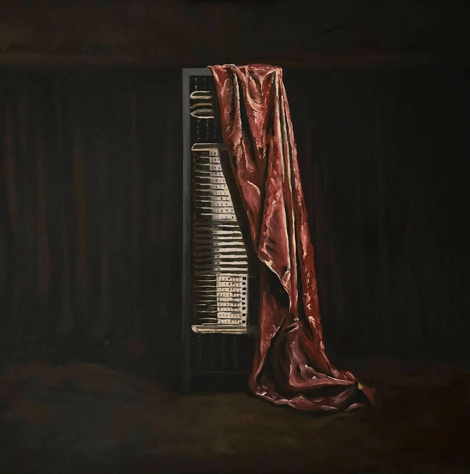 The Servers (after Velasquez) (2025).
Oil on linen.
100x100cm (39.4x39.4in)