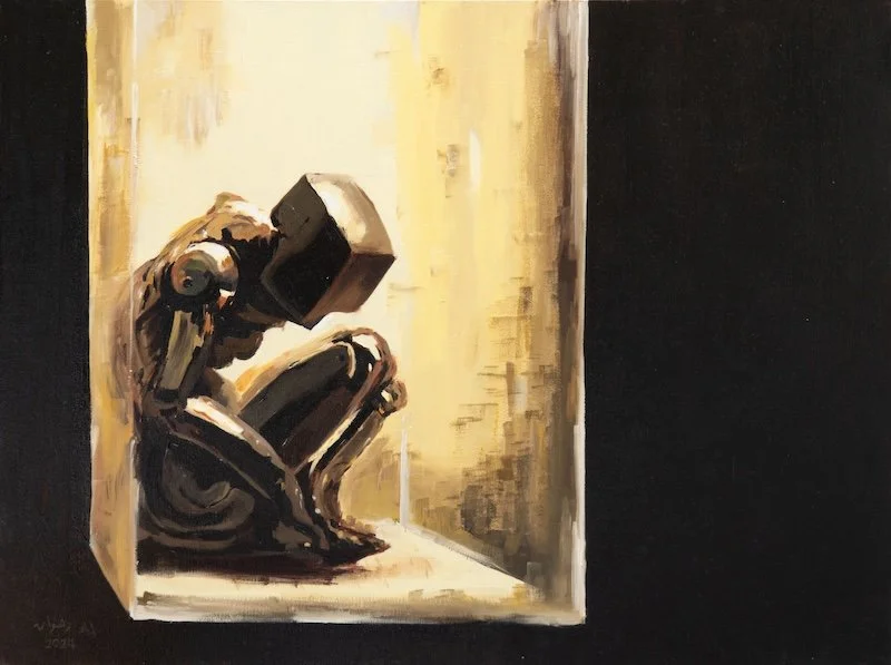 Containment 1 (2024).
Oil on canvas on panel.
60x80cm (23.6x31.5in)