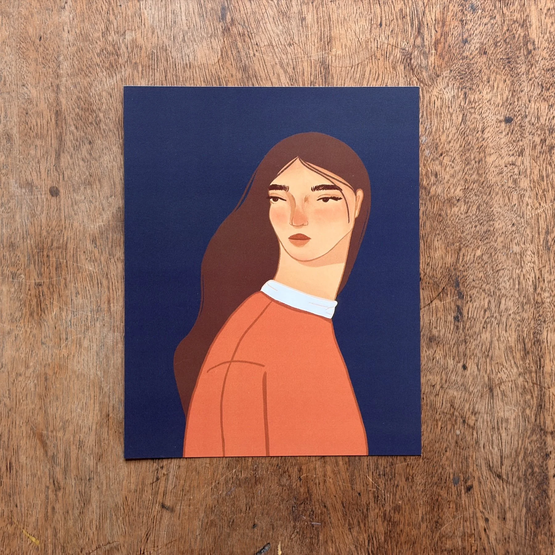 girl in red jumper art print