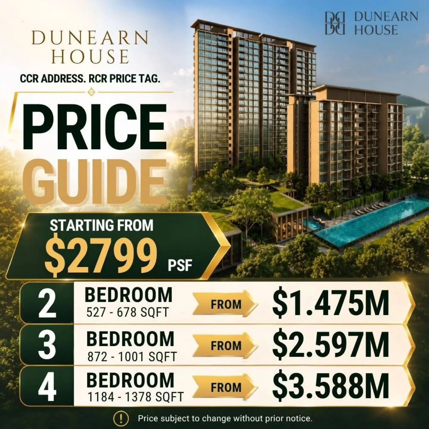 ❤️Prices Are Out!

Dunearn House previews begin 10 July, with prices from just $2,799 psf‼️

📅 Preview : 10 to 21 July 2026
📅 Booking : 25 July 2026

📍 *CCR Address. RCR Price !!!!*
Secure your preview appointment today.

Thank you
 Edm