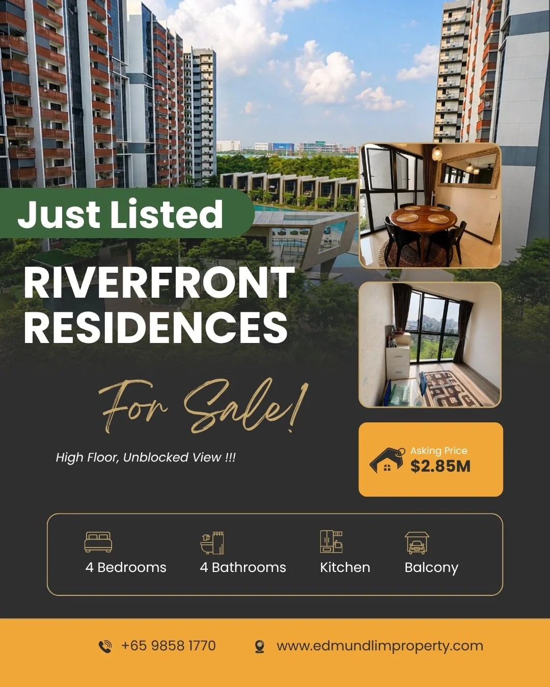 🚨 𝗥𝗔𝗥𝗘 𝗦𝗨𝗣𝗣𝗟𝗬 𝗔𝗟𝗘𝗥𝗧: 𝟰-𝗕𝗘𝗗𝗗𝗘𝗥 𝗔𝗧 𝗥𝗜𝗩𝗘𝗥𝗙𝗥𝗢𝗡𝗧 𝗥𝗘𝗦𝗜𝗗𝗘𝗡𝗖𝗘𝗦 🌊✨

Looking for genuine space for the entire family without compromising on lifestyle? Opportunities like this in District 19 simply don&rsquo;t come