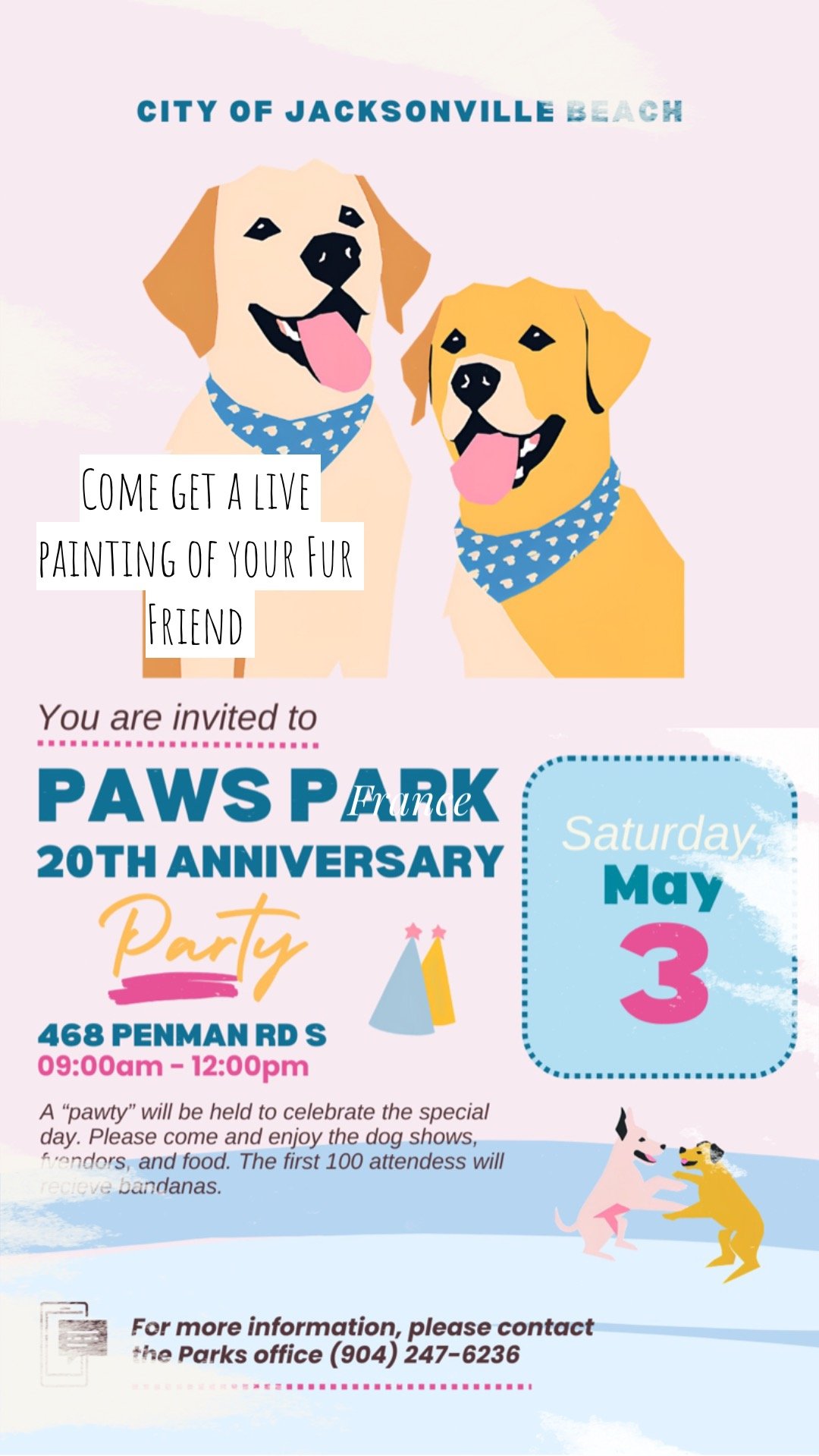 Live Painting FUR FRIENDS at Paws Park 20th Anniversary