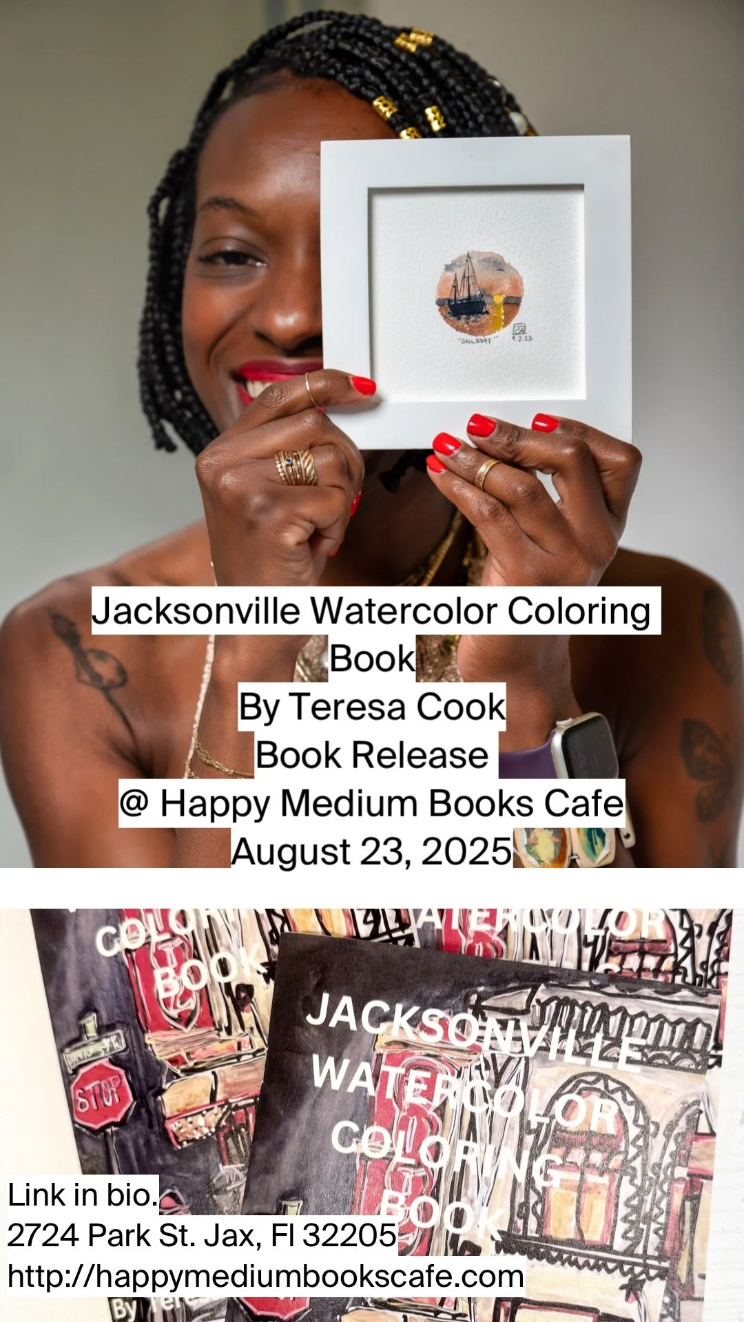 Book Release of my “Jacksonville Watercolor Coloring Book “