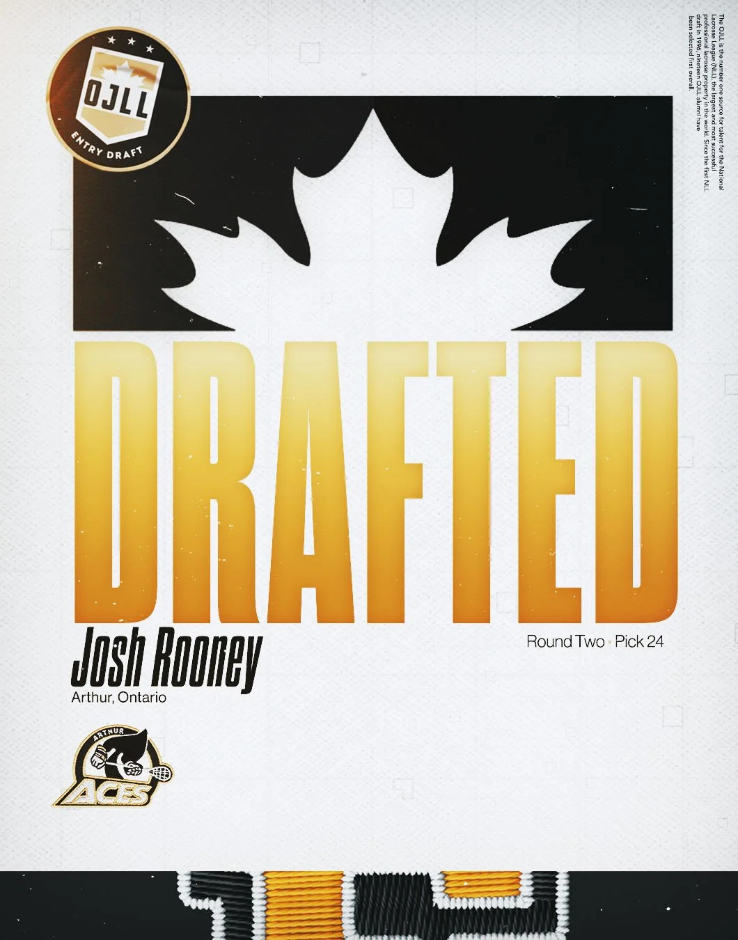 With the 24th Overall Pick in the 2026 OJLL Draft, the @elorahawksjra select Josh Rooney from @arthurminorlacrosse