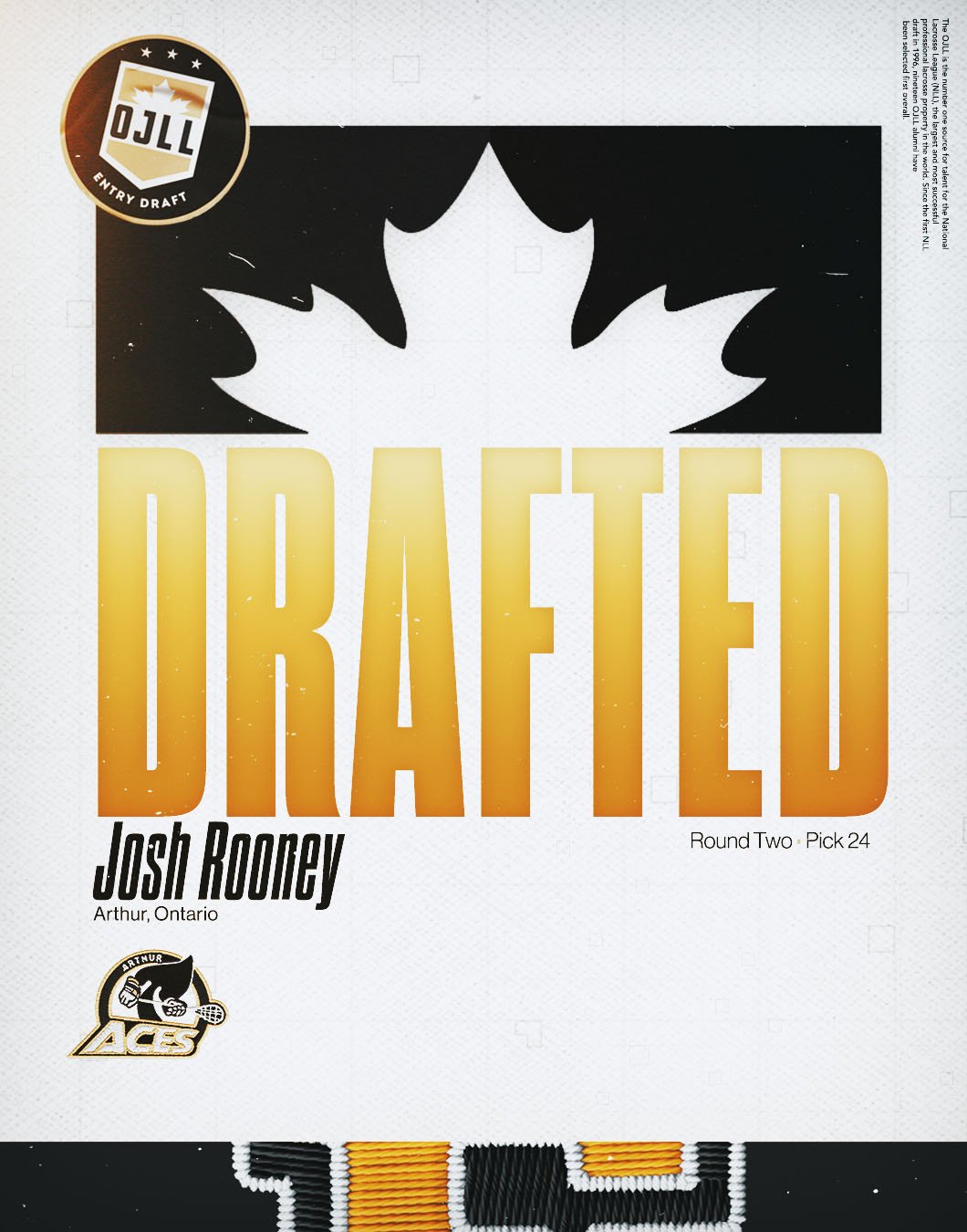With the 24th Overall Pick in the 2026 OJLL Draft, the @elorahawksjra select Josh Rooney from @arthurminorlacrosse