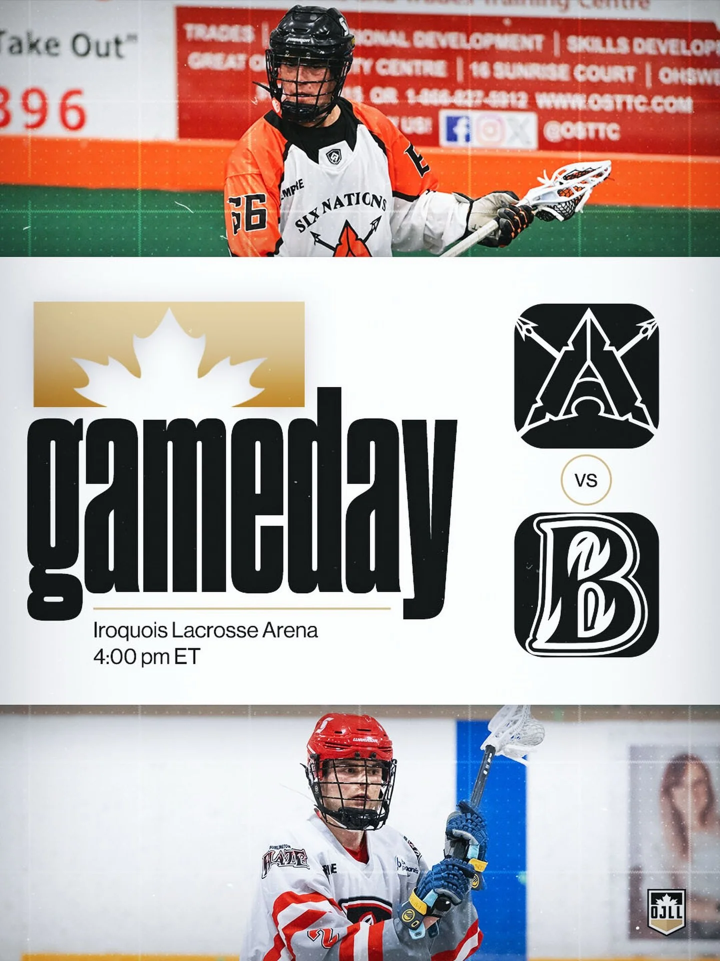 @sixnationsjr.a opens its season on Bread and Cheese Day, as they welcome @burlingtonjralax to ILA this afternoon

📍 Iroquois Lacrosse Arena
🕓 4:00 pm ET