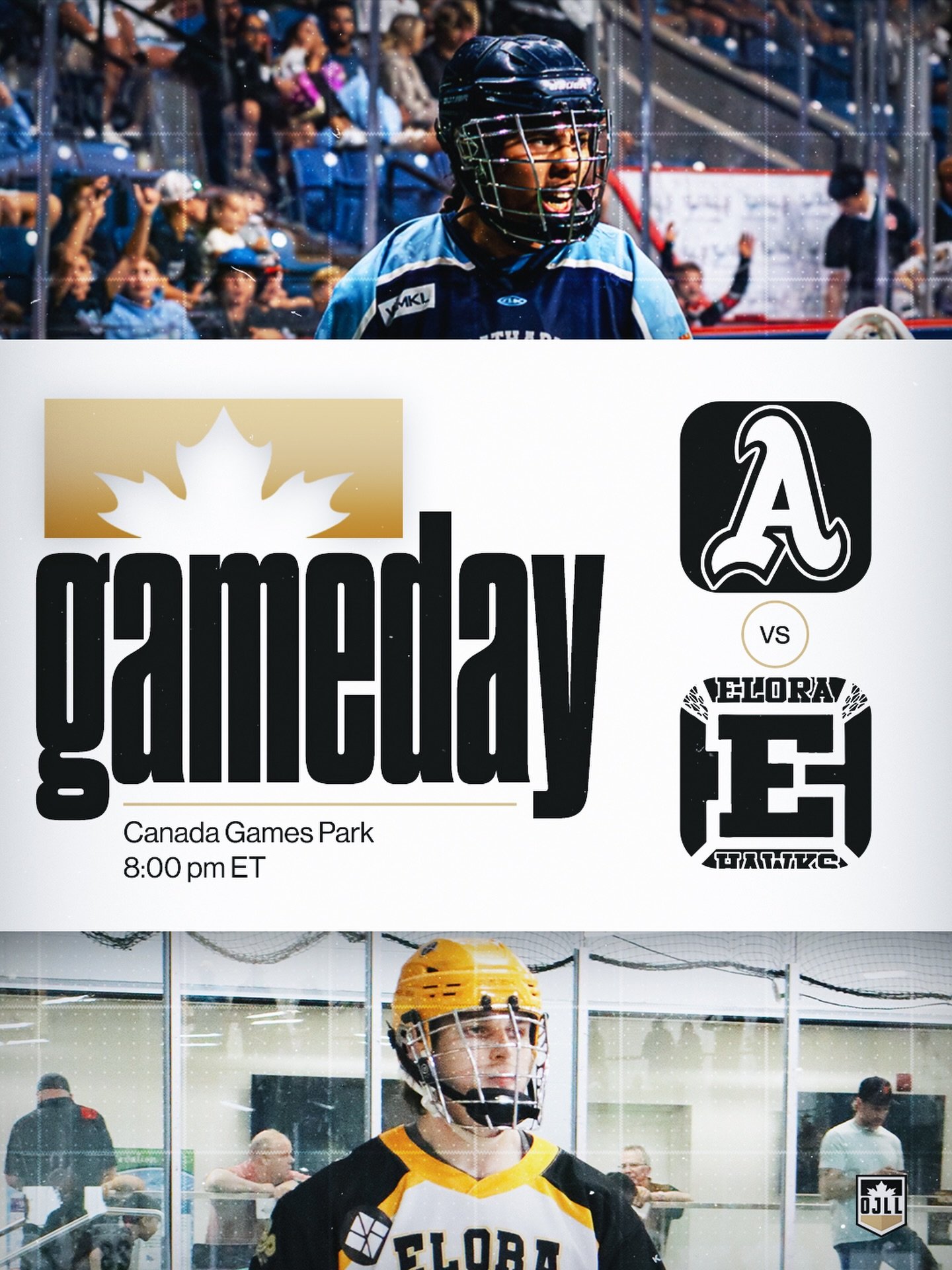 It&rsquo;s a rematch of the season opener, as @elorahawksjra and @athleticsjra run it back tonight ⚔️

📍 Canada Games Park 
🕗 8:00 pm ET