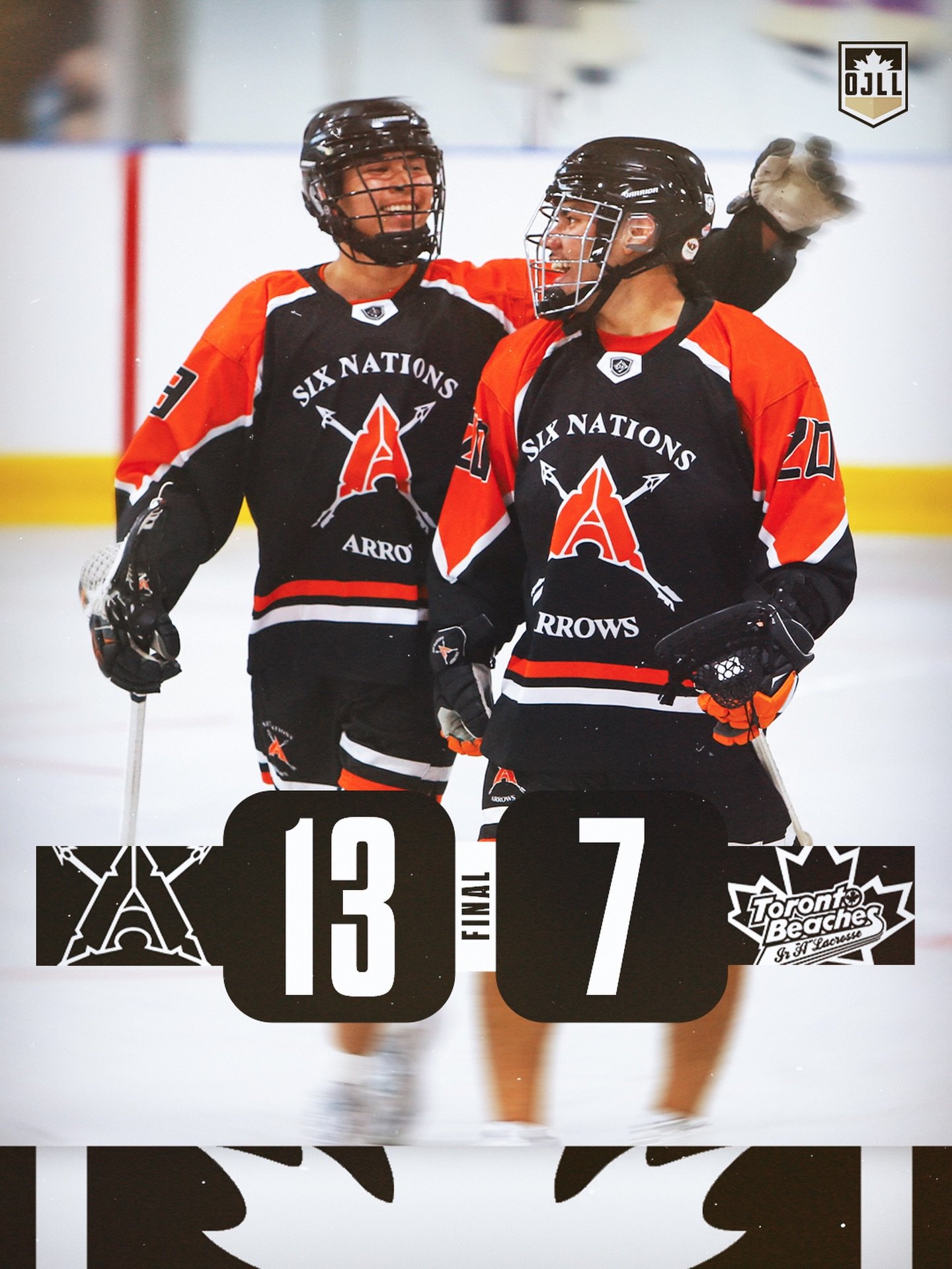 A seven-goal first period led @sixnationsjr.a to a road victory tonight against the Beaches 🏹
