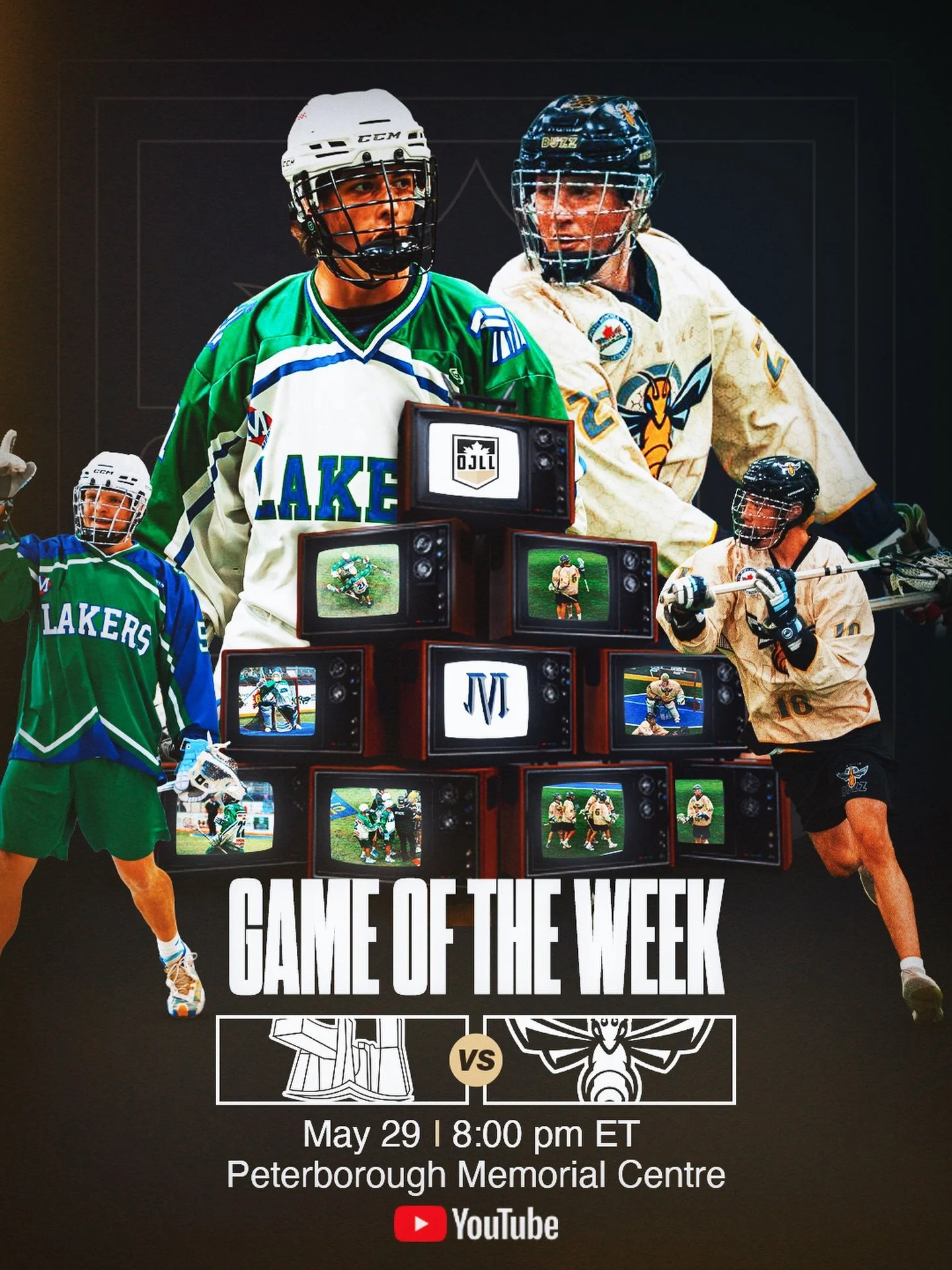 GAME OF THE WEEK 🚨

@ptbojralakers and @oakvillebuzz match up in the Boro tonight LIVE on YouTube

📍 Peterborough Memorial Centre
🕗 8:00 pm
📺 OJLL YouTube