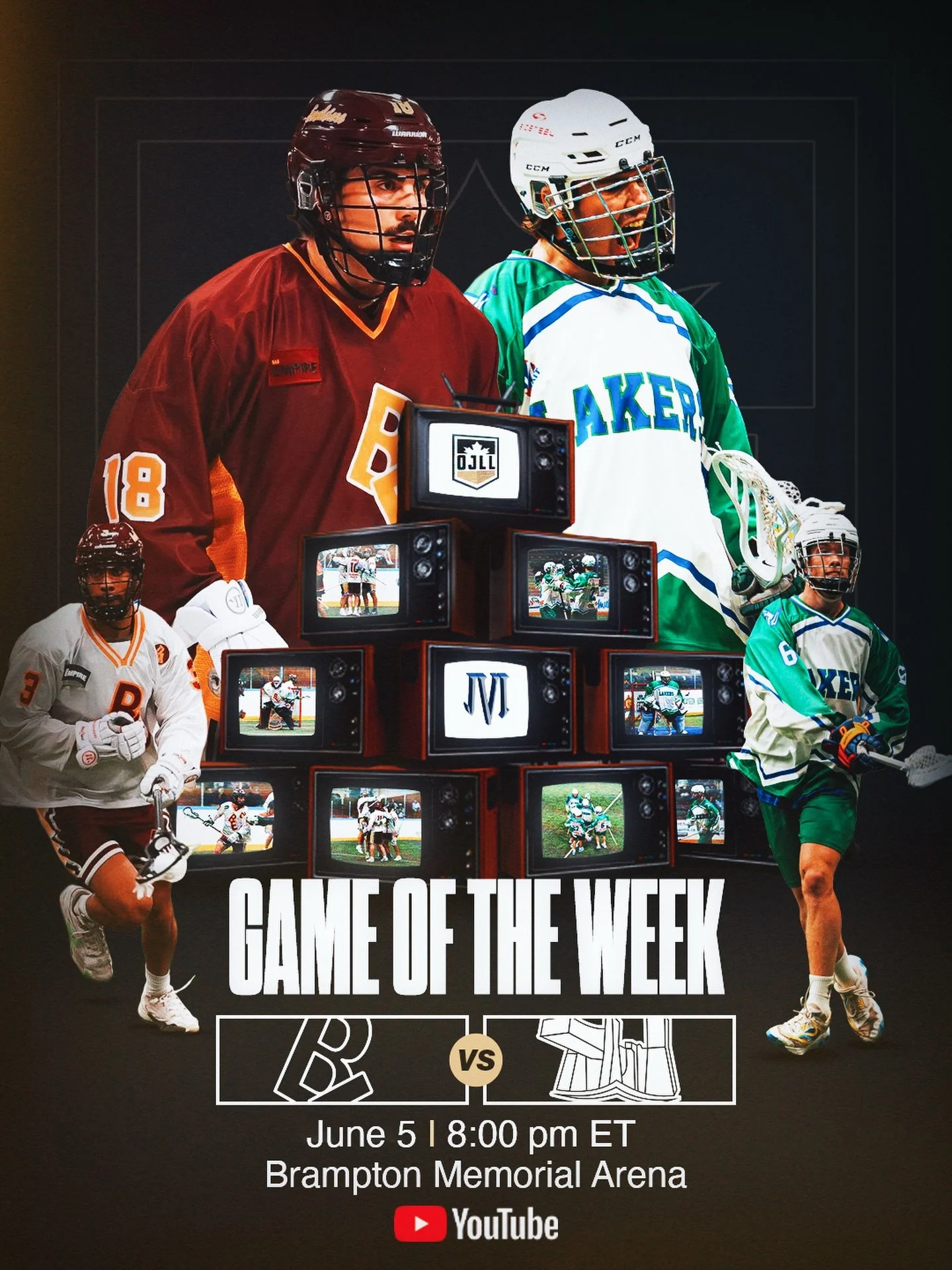 GAME OF THE WEEK 📺

The @bramptonjraexcelsiors are back home tonight, as they welcome @ptbojralakers to town 

📍 Brampton Memorial Arena
🕗 8:00 pm
📺 OJLL YouTube