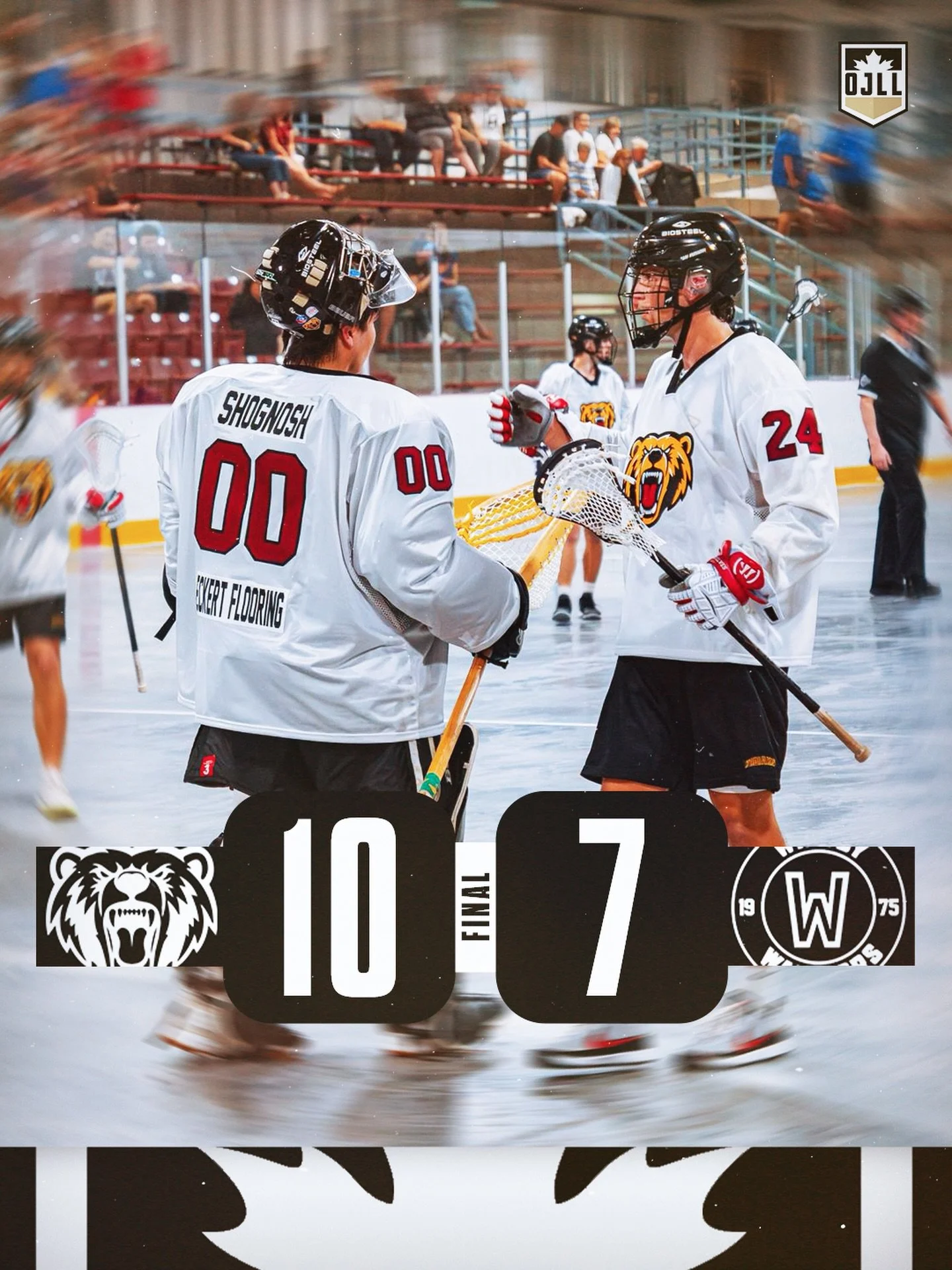 The @kitchenerkodiaks take care of business at home, beating the Warriors at Kinsmen 🐻