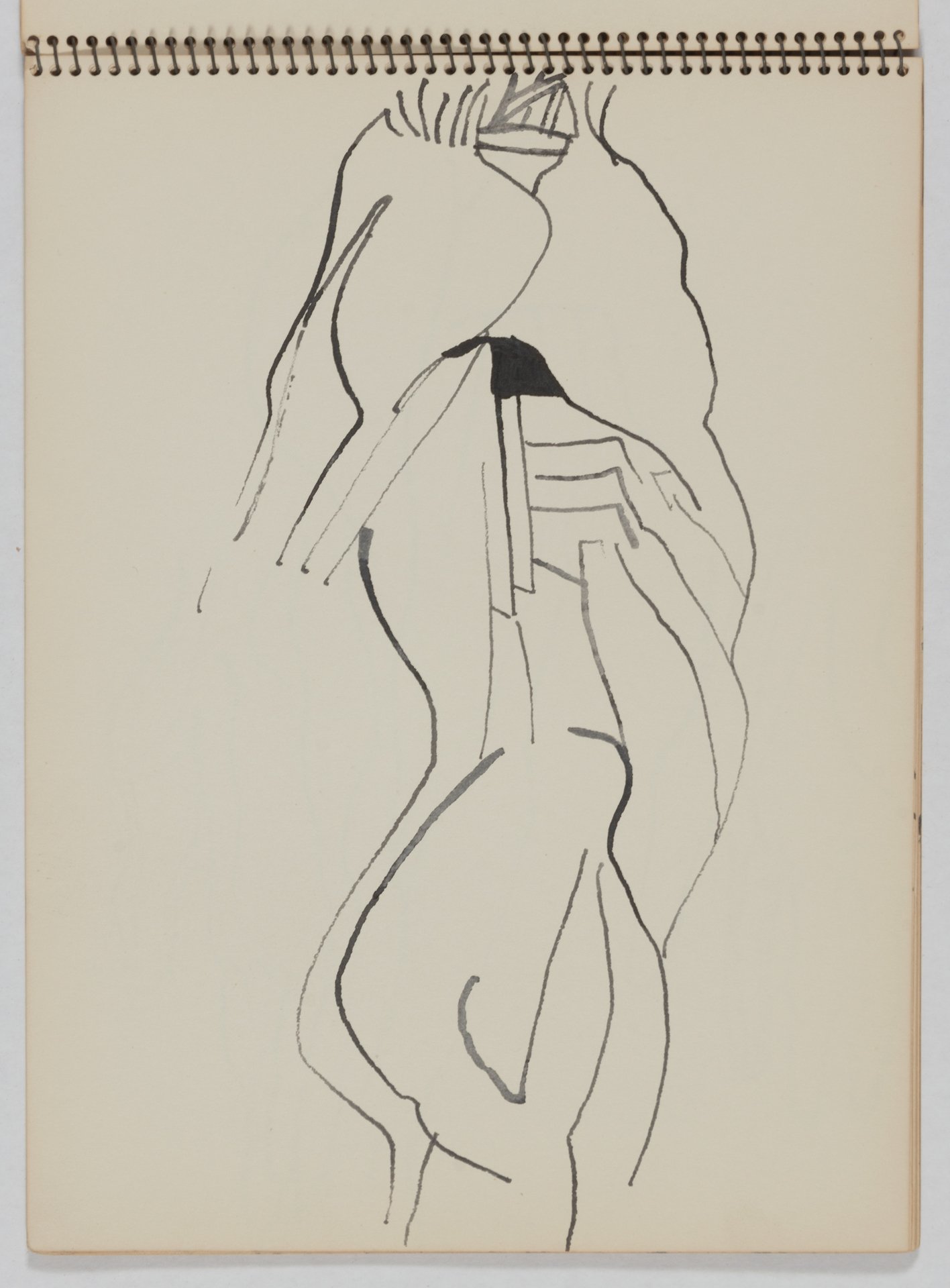 Untitled (drawing from model stand), 1957, pencil on newsprint, 9 x 11.75 inches